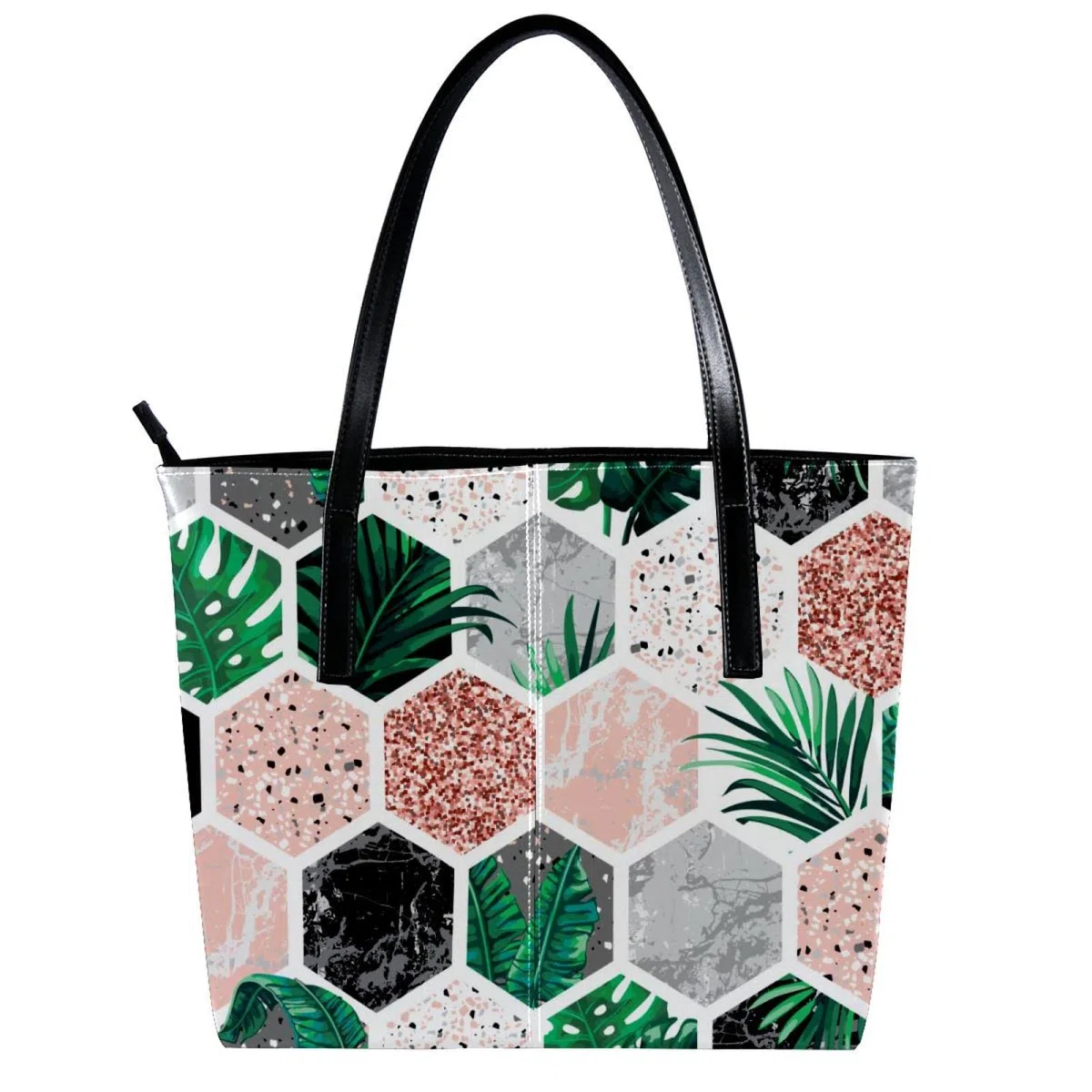 Bolso de mano con diseño geométrico de plantas hexagonales, ligero, casual, para la escuela, para profesores, Varios colores