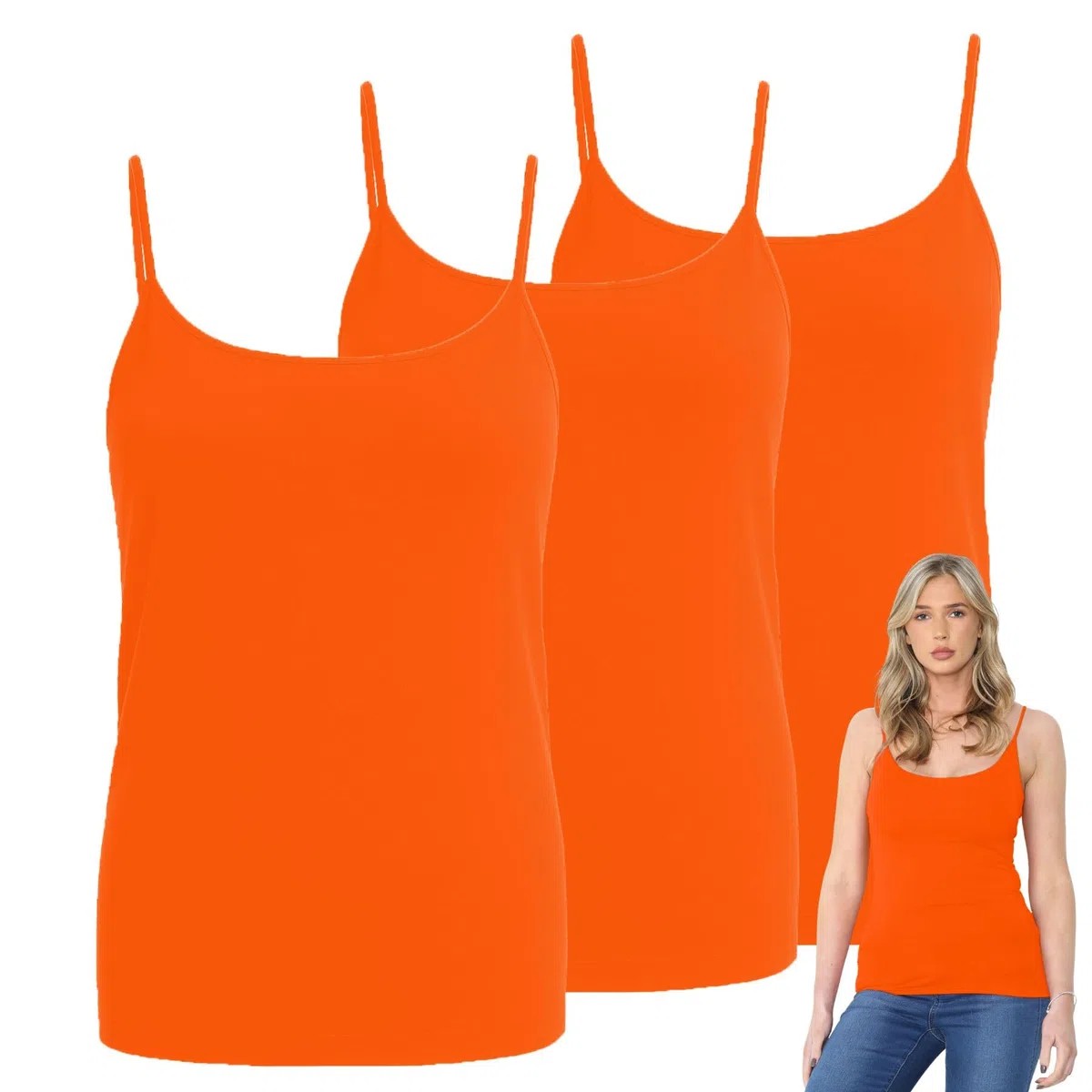 Camiseta sin mangas para mujer, con tirantes, paquete de 3 unidades, lisa, entallada, cuello redondo, para mujer, casual, verano, ajustada, elástica, para el gimnasio