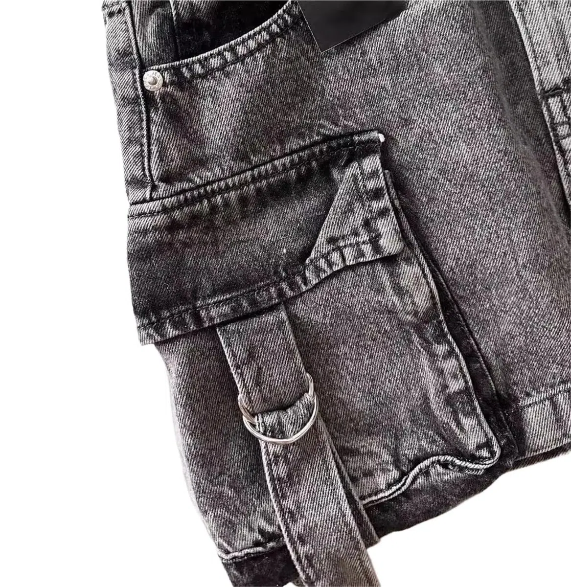 Minifalda Vaquera Faldas Mujer Falda Corta Casual Denim Cintura Alta Cadera Envoltura Una Línea Bolsillos Verano para el día a día