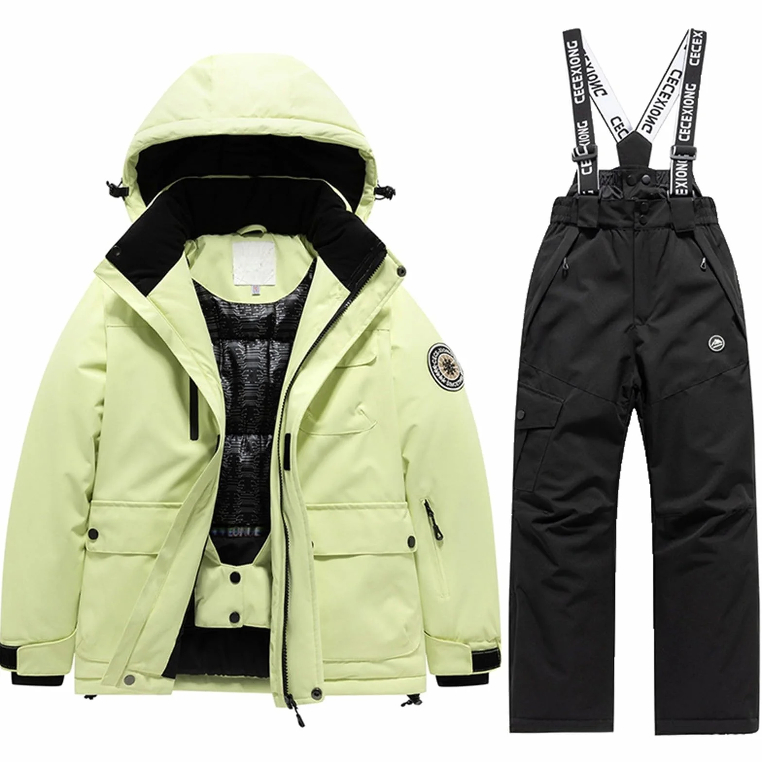 Genérico Trajes de Esquí Térmicos Invierno Infantil Conjunto Nieve Actividades Climas Fríos Niños Niñas Abrigador Ropa Deportiva Exterior