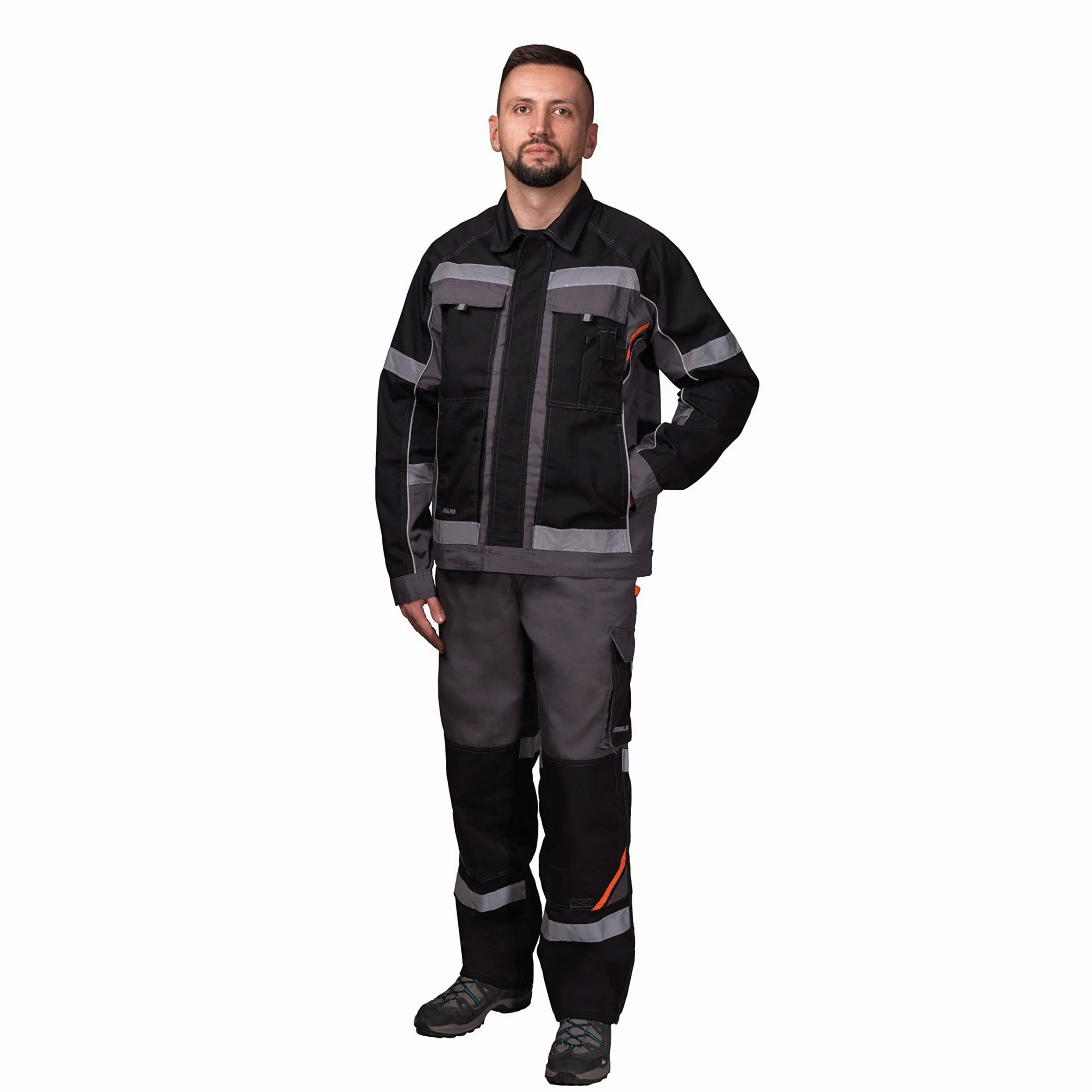 Babero y Brace Monos Dungaree Hombres Hi Vis Pantalones reflectantes Con Rodilleras Chaqueta Disponible Perfecto Para Trabajar Mecánico Pisos Trades
