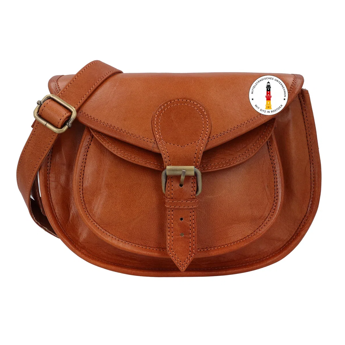 Gusti Bolso bandolera Cuero - "Evelyn" Bolso de Mujer Bolso de Mano Pequeño Marrón