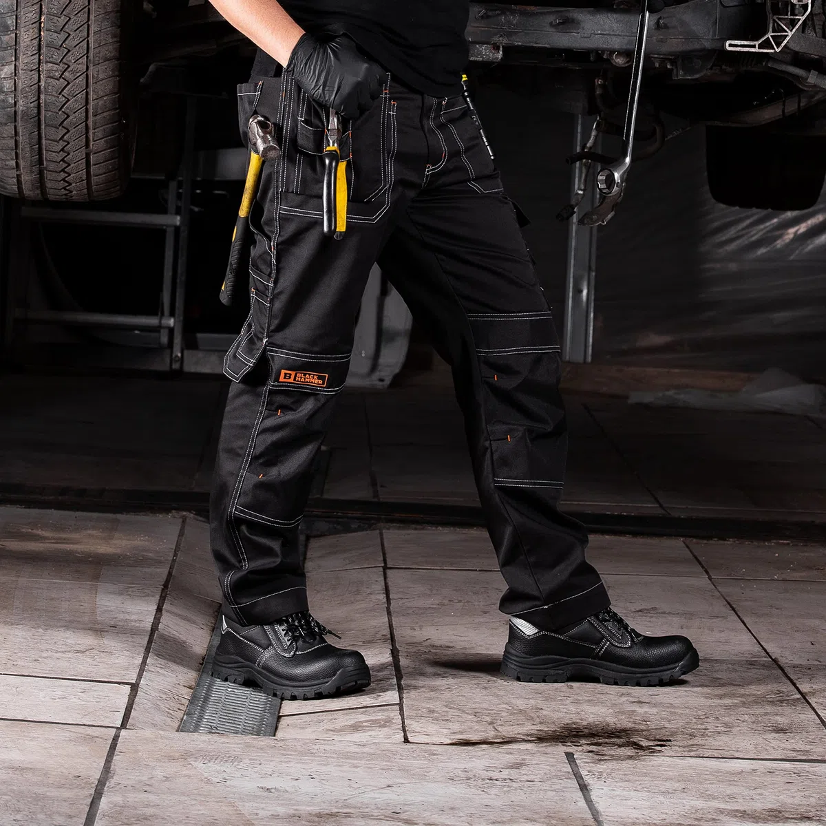 BLACK HAMMER Pantalones de Trabajo para Hombre Ropa de Trabajo Cómoda y Resistente Pantalones de Trabajo de Seguridad Ajuste Relajado Estilo Cargo Resistente al Agua Zilla