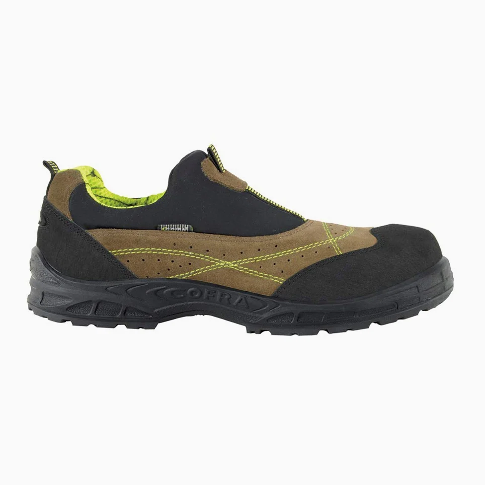 Cofra Zapatos de Seguridad Miami Mud S1 P SRC - Piel Italiana sin Metal, antiestático Perforado Ante y Licra Elastano. Tamaño: