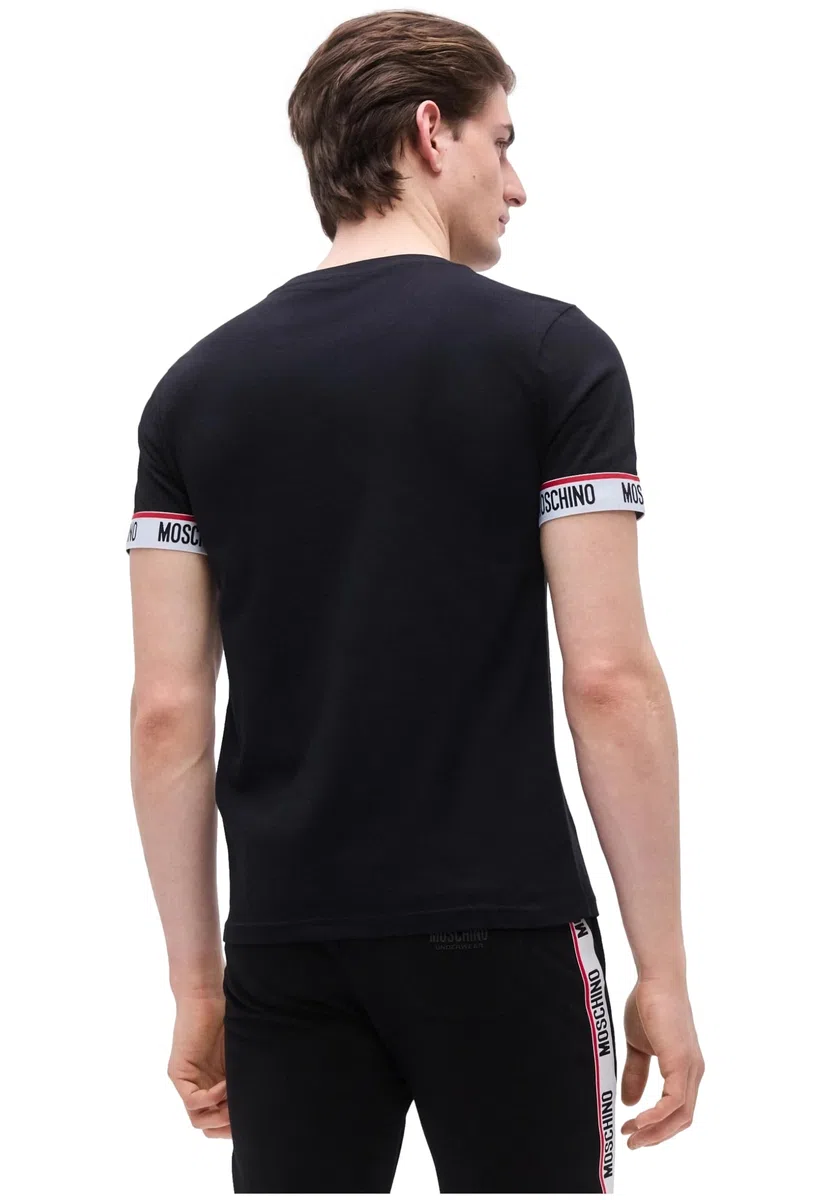 Moschino Camiseta Cinta Elástica con Logotipo en la Manga