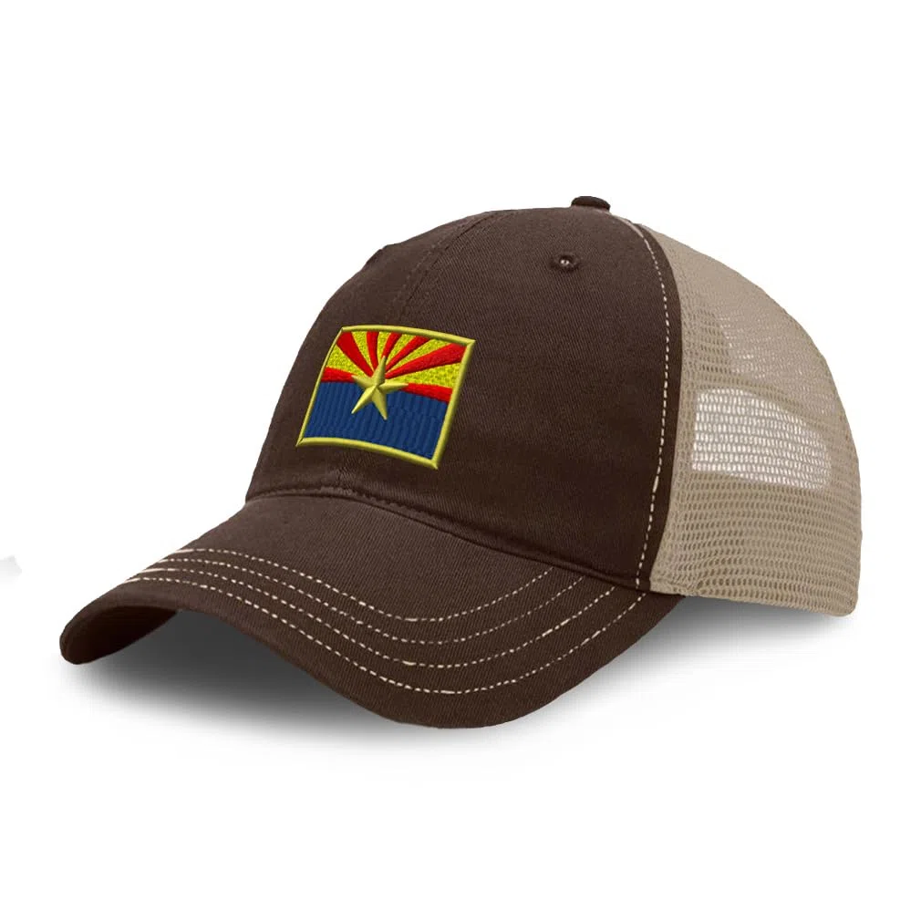 Gorra de camionero personalizada Richardson Arizona, bandera del estado de Arizona, bordado con nombre del país, algodón