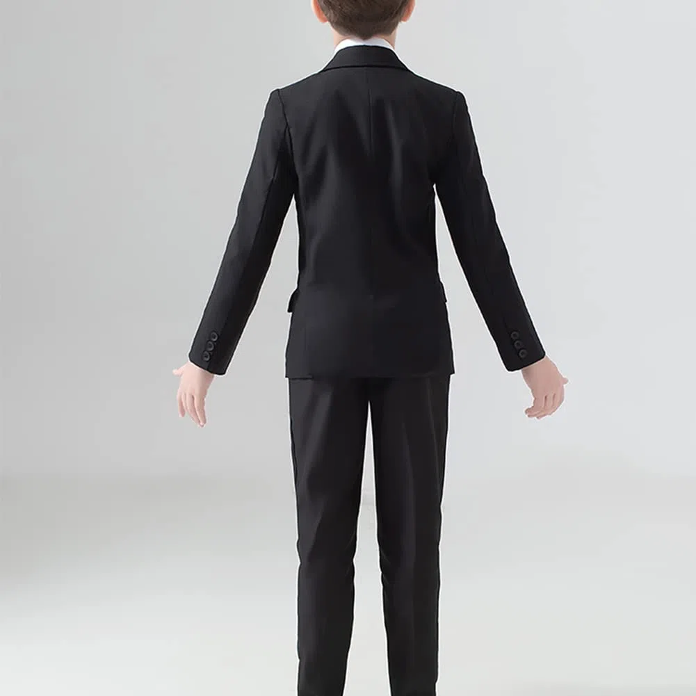 Conjunto de Caballero para Bebés Niños Traje de Bautizo para Primavera Otoño,Trajes de Boda Niño,Conjunto de Traje de 5 Piezas para Niños, Blazer + Chaleco + Camisa + Pantalón + Pajarita