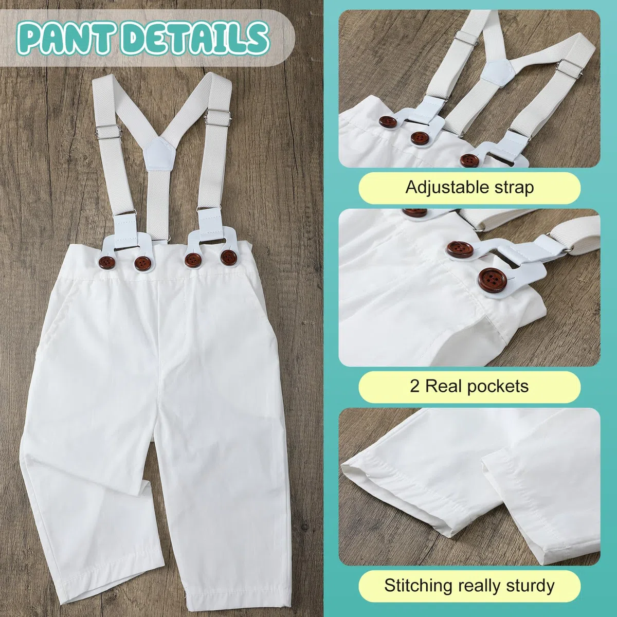5 piezas de trajes de bautizo para bebé niño, incluye camisa, boina, sombrero, tirantes, pantalones, zapatos, calcetines, trajes de bautizo para niños