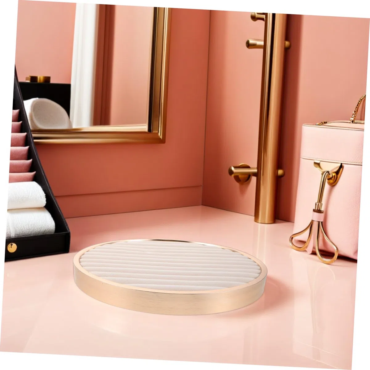 Bandeja Organizadora De Anillos Bandeja Organizadora De Anillos Pequeña Para Joyería Beige