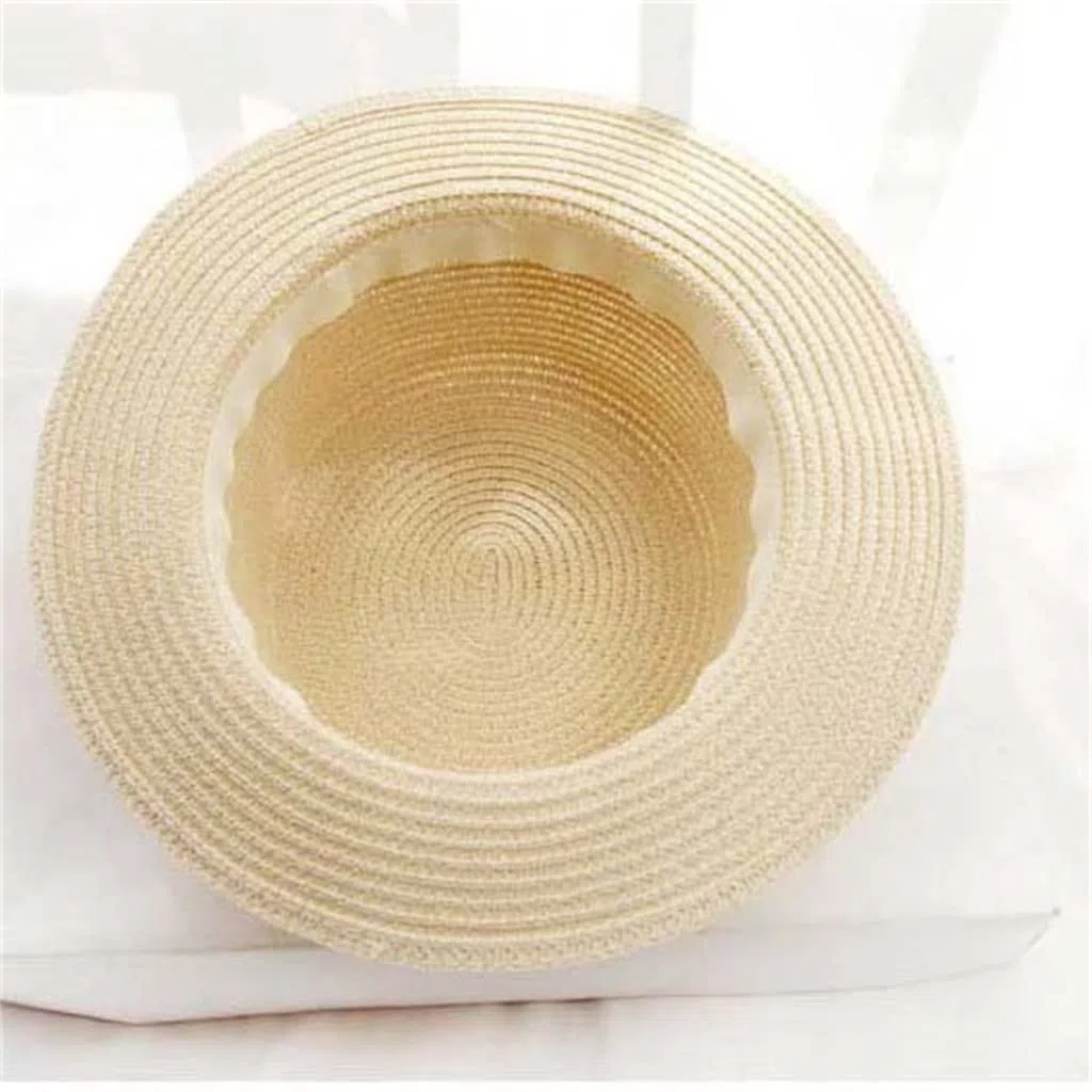 Garland Sombrero de Paja Sombrero para el Sol Plegable Verano Mujer Protector Solar Sombrilla Junto al mar Sombrero de Playa (Color : B, Size : 56-58cm) (B 6 7/8)