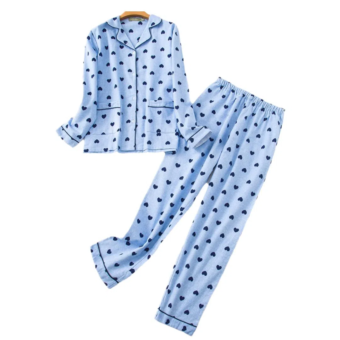 Conjunto de Pijama de Invierno para Mujer,Franela de algodón, Pantalones Largos, Traje para Dormir, 7 L
