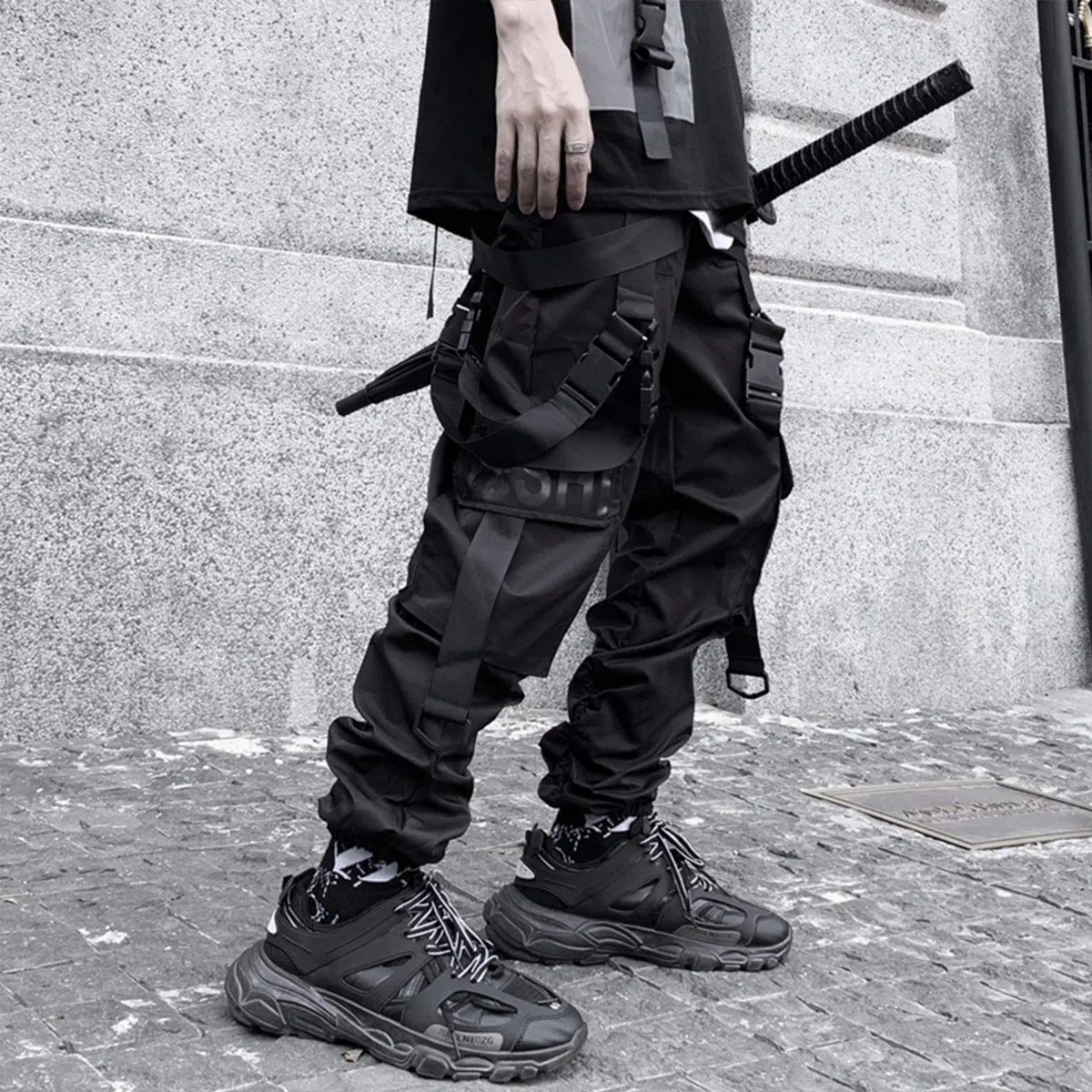 XYXIONGMAO Techwear Cyberpunk - Pantalones de hip hop para hombre, ropa de calle, gótico, pantalones cargo tácticos para hombre