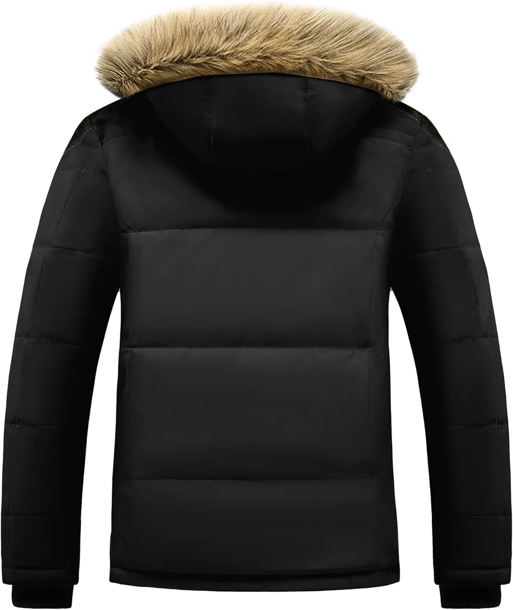 Invierno de los Hombres Cálido Campera de Esquí Forro Polar Montaña A Prueba de Viento Senderismo con Capucha Abrigo de Nieve Multi Bolsillos