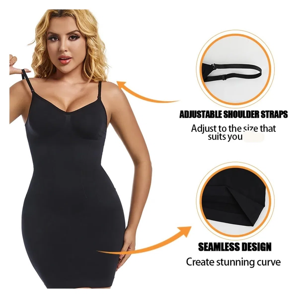 Vestido Moldeador Faja Moldeadora for Mujer, Ropa Interior Moldeadora Sexy, Control de Abdomen, sin Costuras, Adelgazante(Nude,XL)
