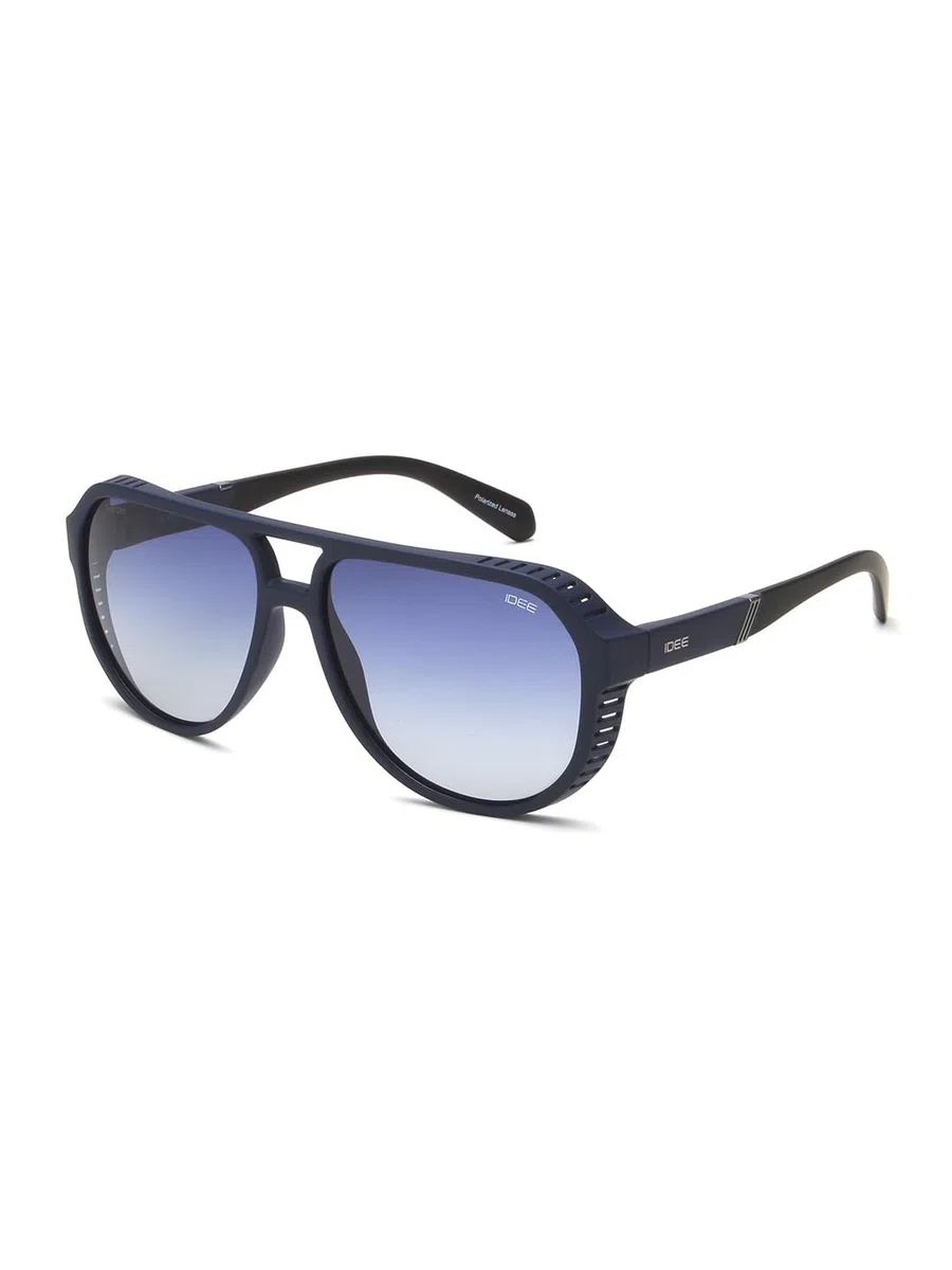 IDEE Gafas de sol 100% protección UV degradado de borde completo piloto hombre marco policarbonato