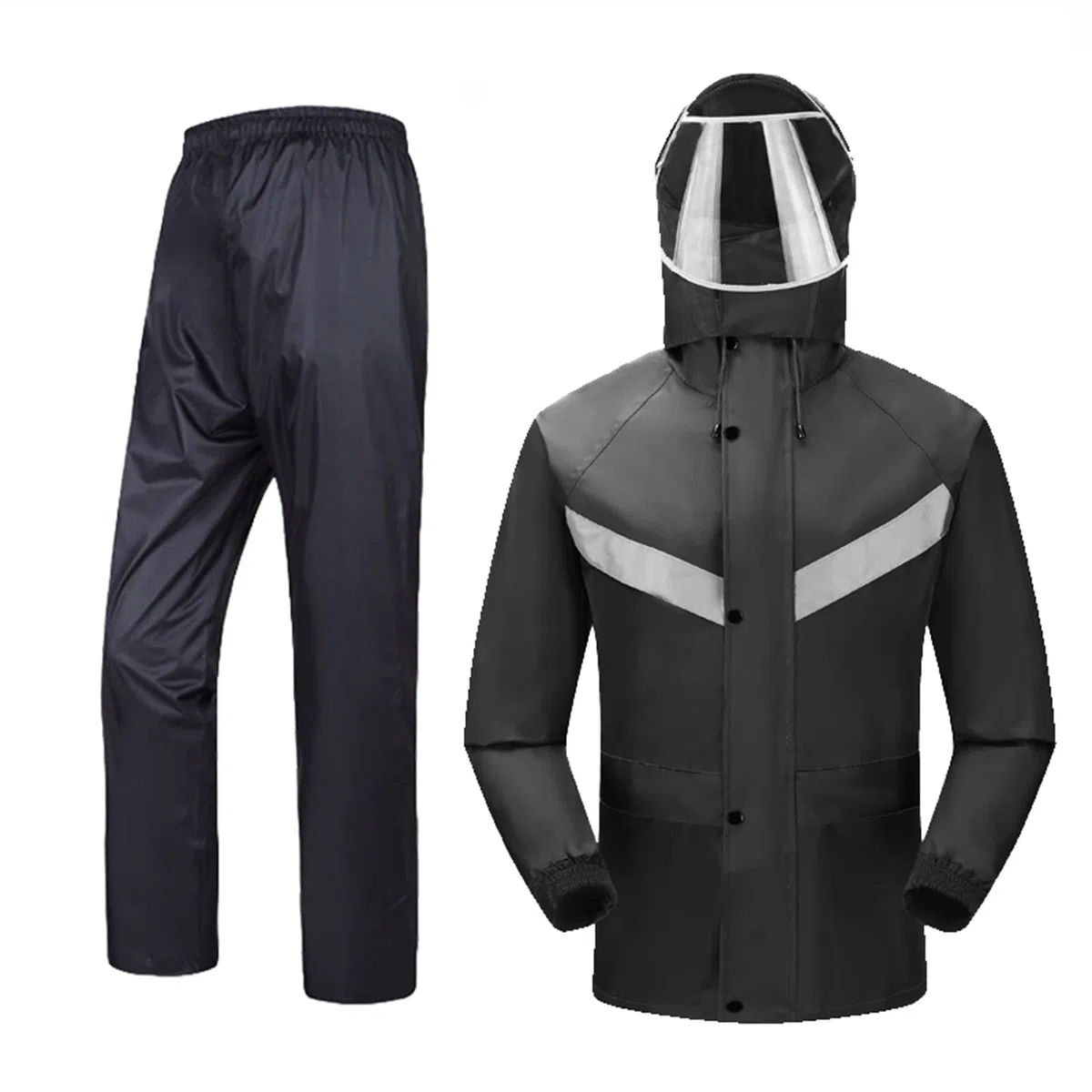 Universal portátil Chaqueta de Impermeable y Traje de pantalón Ponchos Impermeables para Hombres y Mujeres, Adultos Traje de Lluvia Transpirable Ligero para Cualquier Actividad al Aire Libre