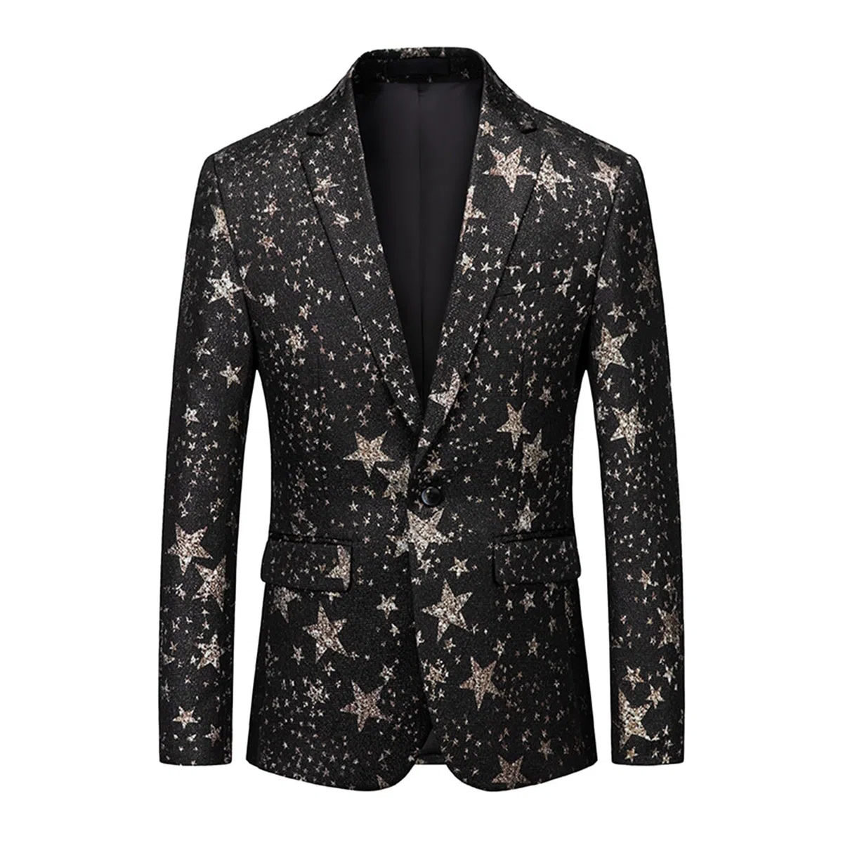 Chaqueta para hombre, chaqueta de fiesta con patrón de estrellas, ajuste delgado, formal, esmoquin, fiesta, graduación, boda, traje elegante, chaqueta de ajuste regular