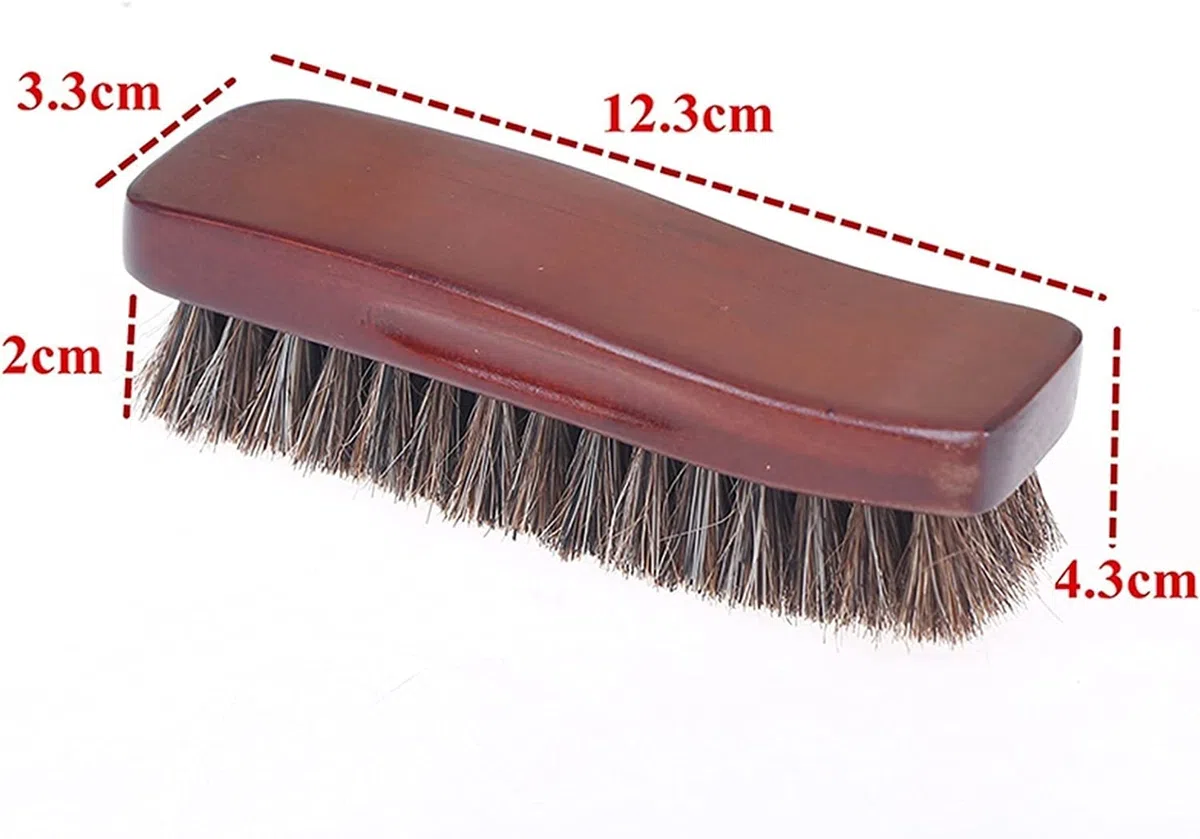 Cepillos for zapatos for el hogar, cerdas de madera natural, cepillo for zapatos de pelo de caballo, cepillo for pulir botas de cuero, limpiador de zapatos, cepillo for herramientas de baño(1