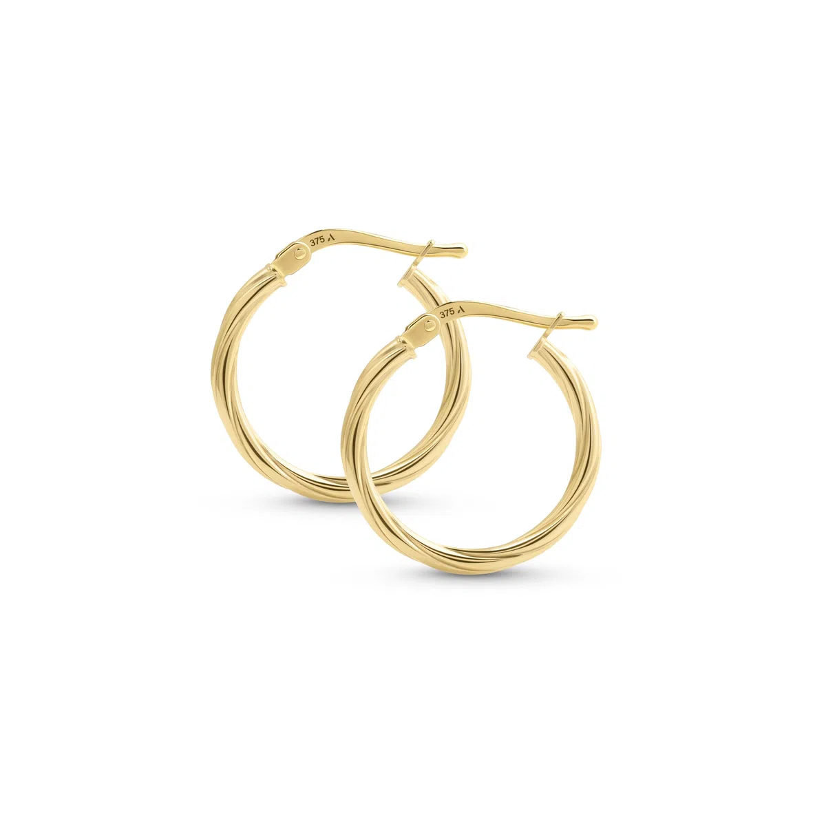 Allure Pendientes de Aro Retorcidos para Mujer en Oro de 9 Quilates