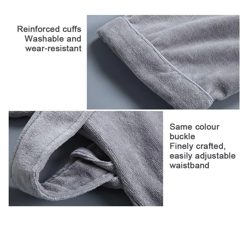 LEIYTFE Albornoz De Algodón para Hotel, Albornoz De Rizo Albornoz 100% Algodón para Hotel SPA, Albornoz Ligero para Hombre Kimono Sleepwear(Blauw,L)