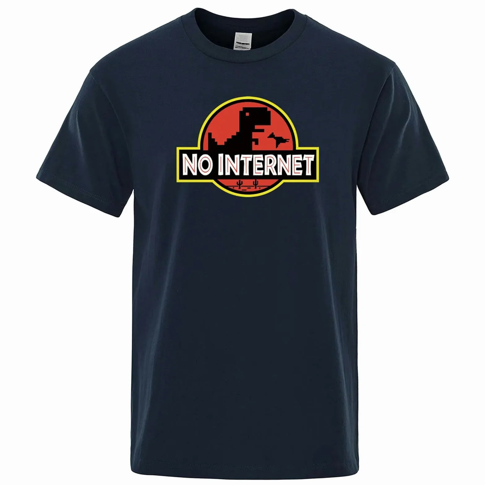 Camisetas Manga Corta Hombre Camiseta con Impresión De Dinosaurios Divertida para Hombres Casual Verano Suelta Hombres-Azul Oscuro-2xl