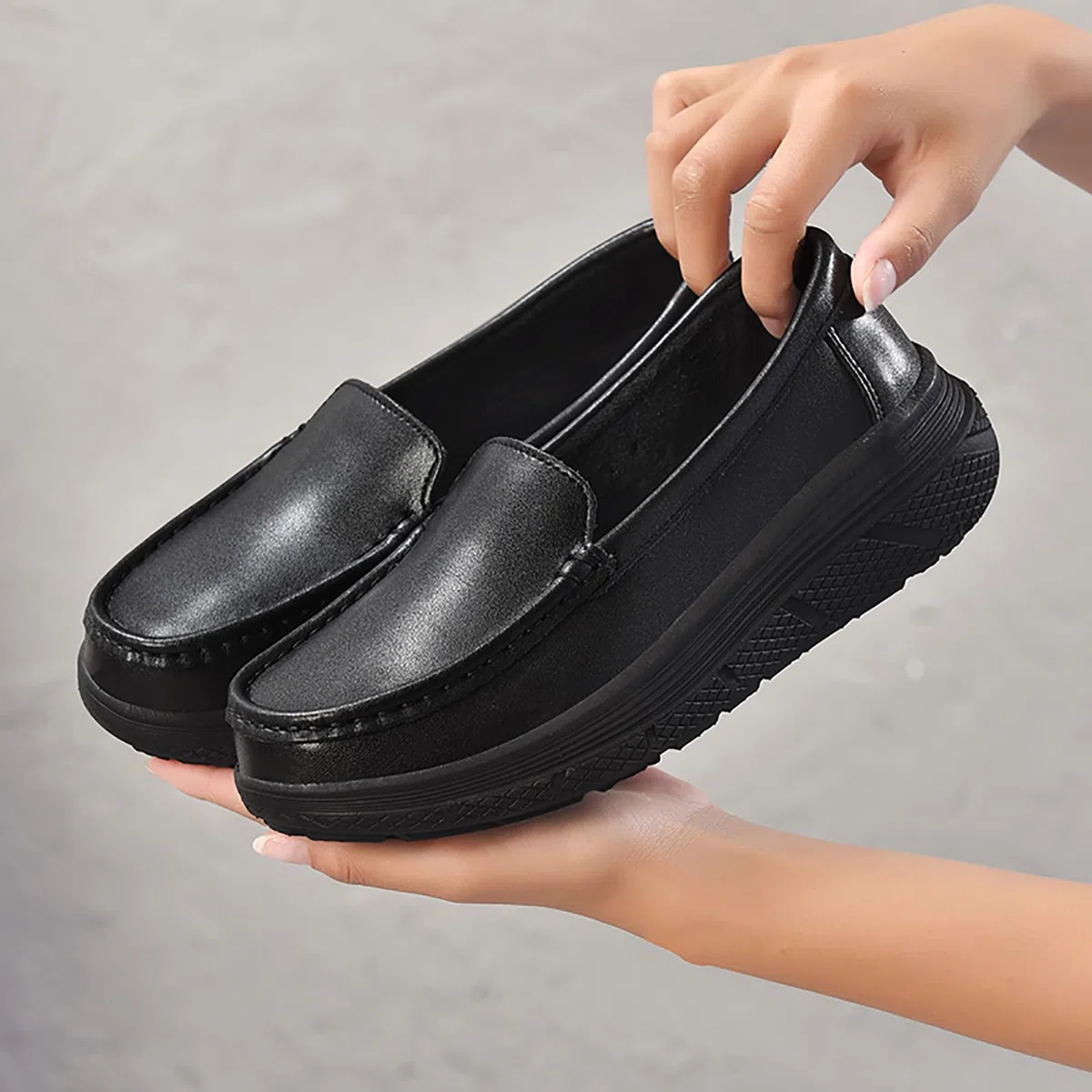 Zapatos ortopédicos de trabajo para enfermera, cómodos y transpirables, antideslizantes, para enfermería, restaurante, trabajo, piel, para caminar