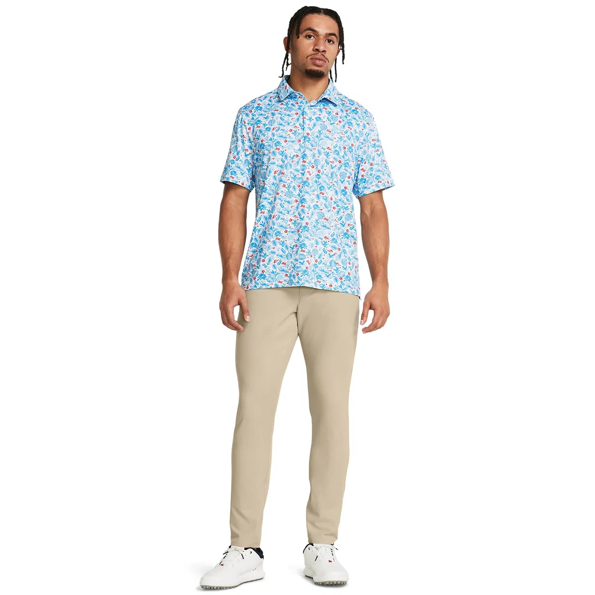 Under Armour Polos para hombre, blanco, azul, (White / Sky Blue), Small