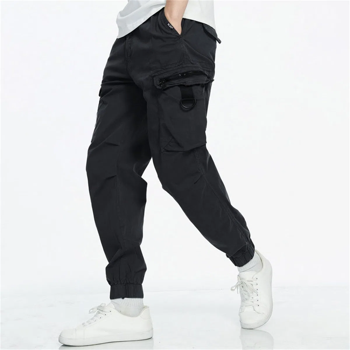 Generisch Pantalones cargo chinos para hombre con bolsillos, pantalones cargo elásticos, pantalones de chándal para hombres con cintura elástica, pantalones cargo de algodón, pantalones cargo