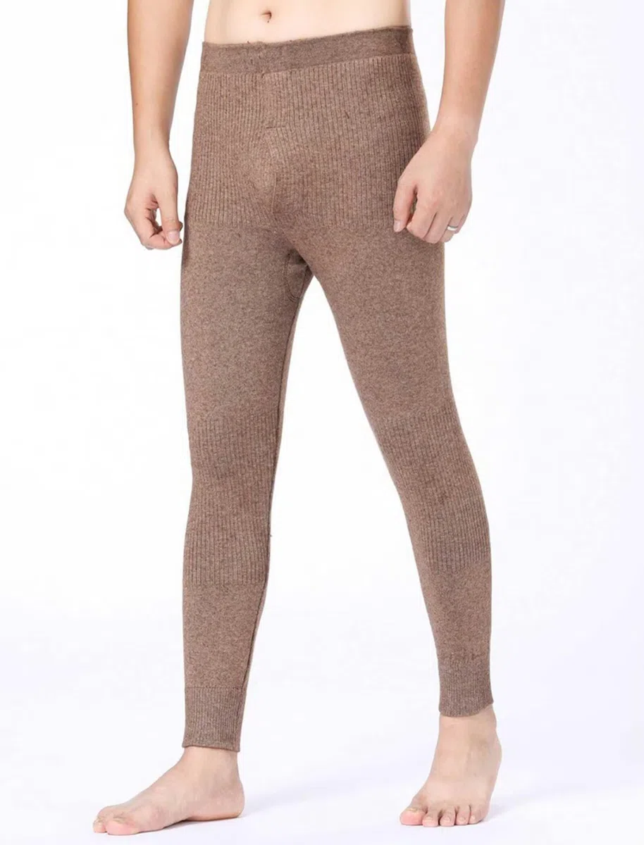100% Cachemira Ropa Interior térmica Pantalones para Hombre, Pantalones térmicos para los Hombres, los Pantalones de Capa Base de Invierno al Aire Libre