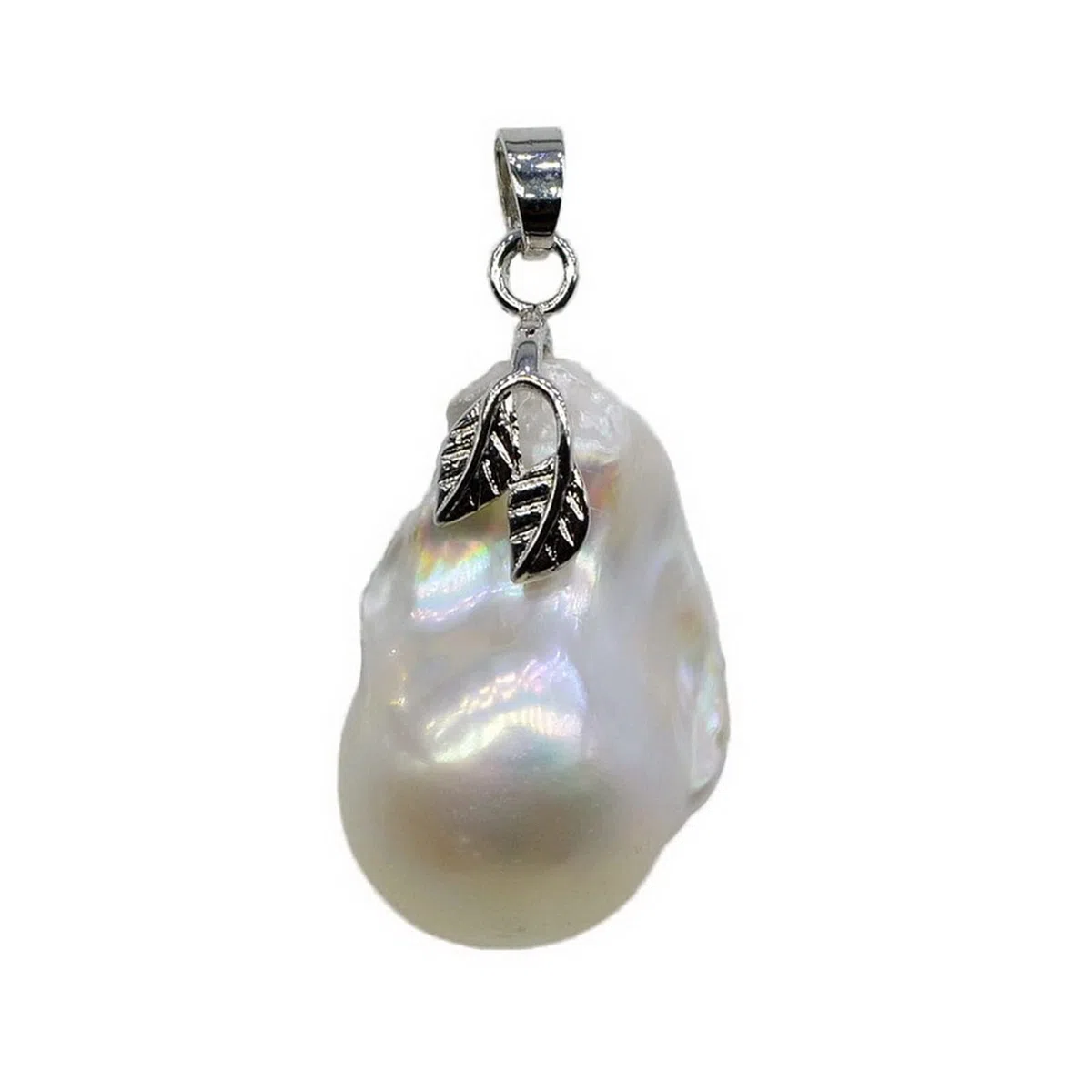 Collares para mujer Gran colgante de perla barroca, perla blanca, forma irregular, colgante de plata, colgante de collar de mujer, selección cumplida