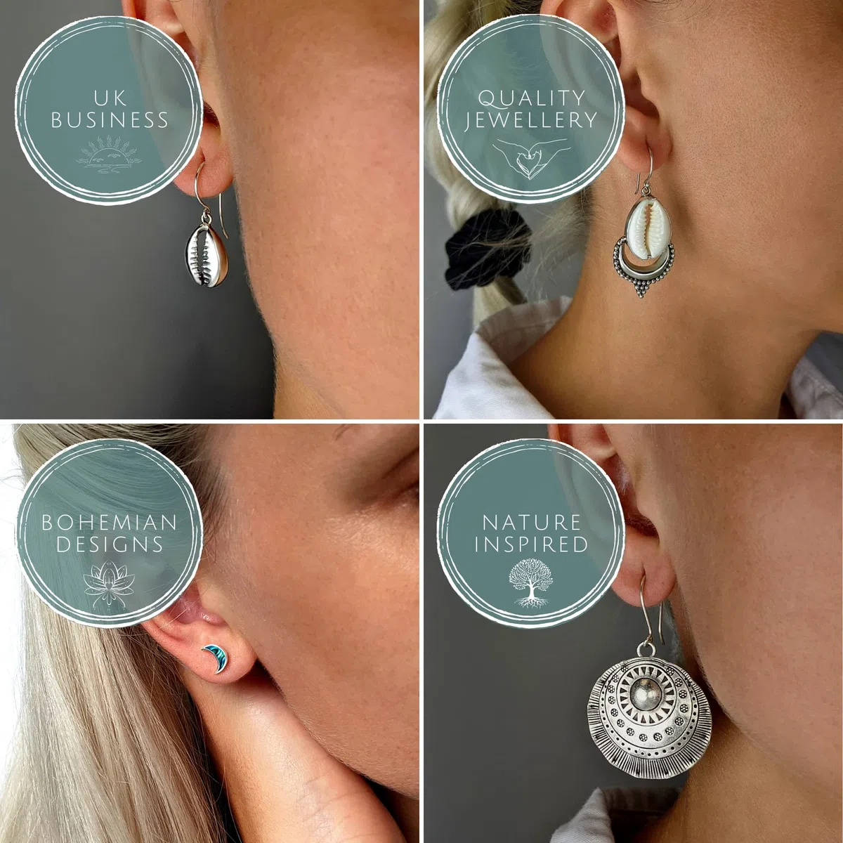 81stgeneration Pendientes de Mujer Latón Dorado Madera Étnicos Hindúes Mandala Sol Hindú