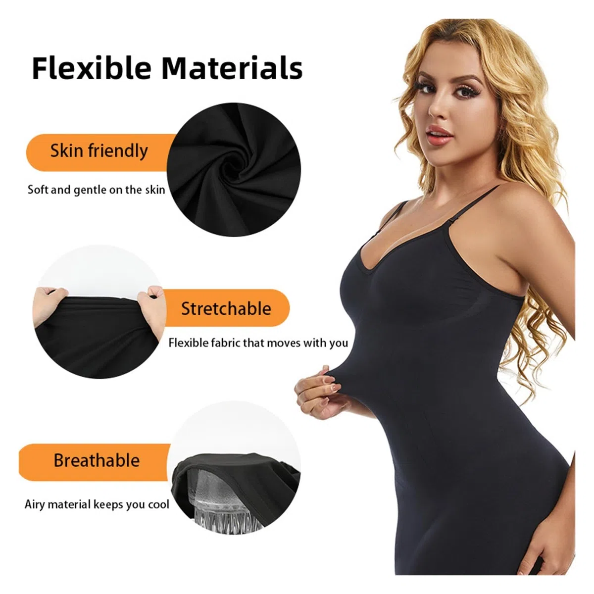 Vestido Moldeador Faja Moldeadora con Escote en V for Mujer, Prenda Interior Ajustada, Levanta glúteos, Control de Abdomen, sin Costuras, compresión Abdominal.(Black,XXXL)