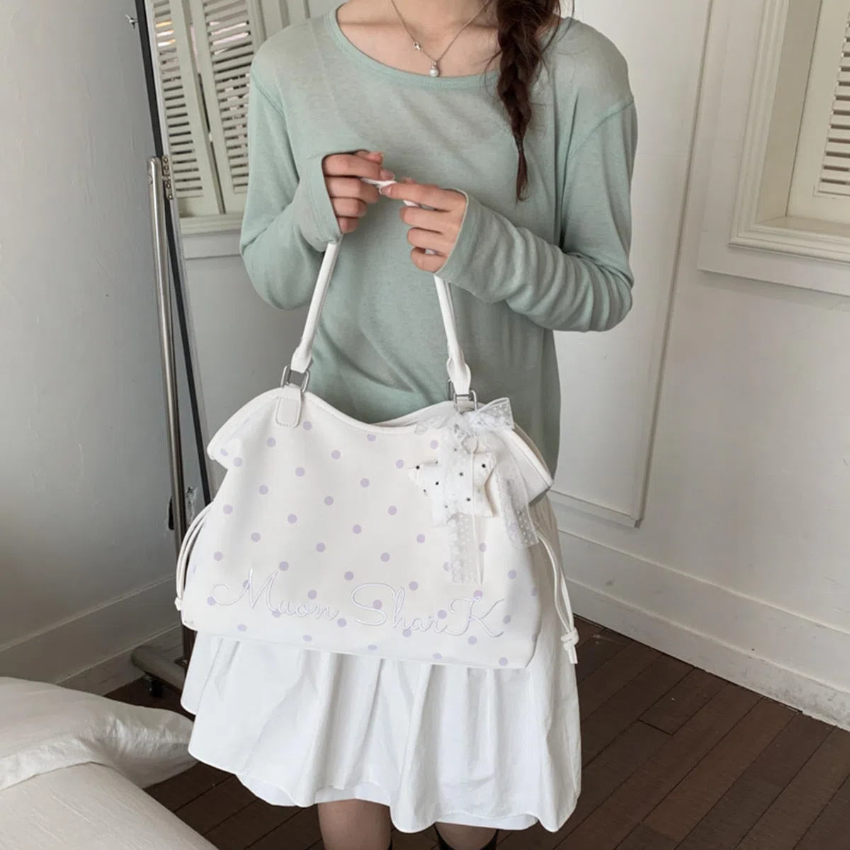 Bolso de mano de piel sintética con lunares para mujer, bolso de hombro multicolor, gran capacidad, casual, para el trabajo y ocio