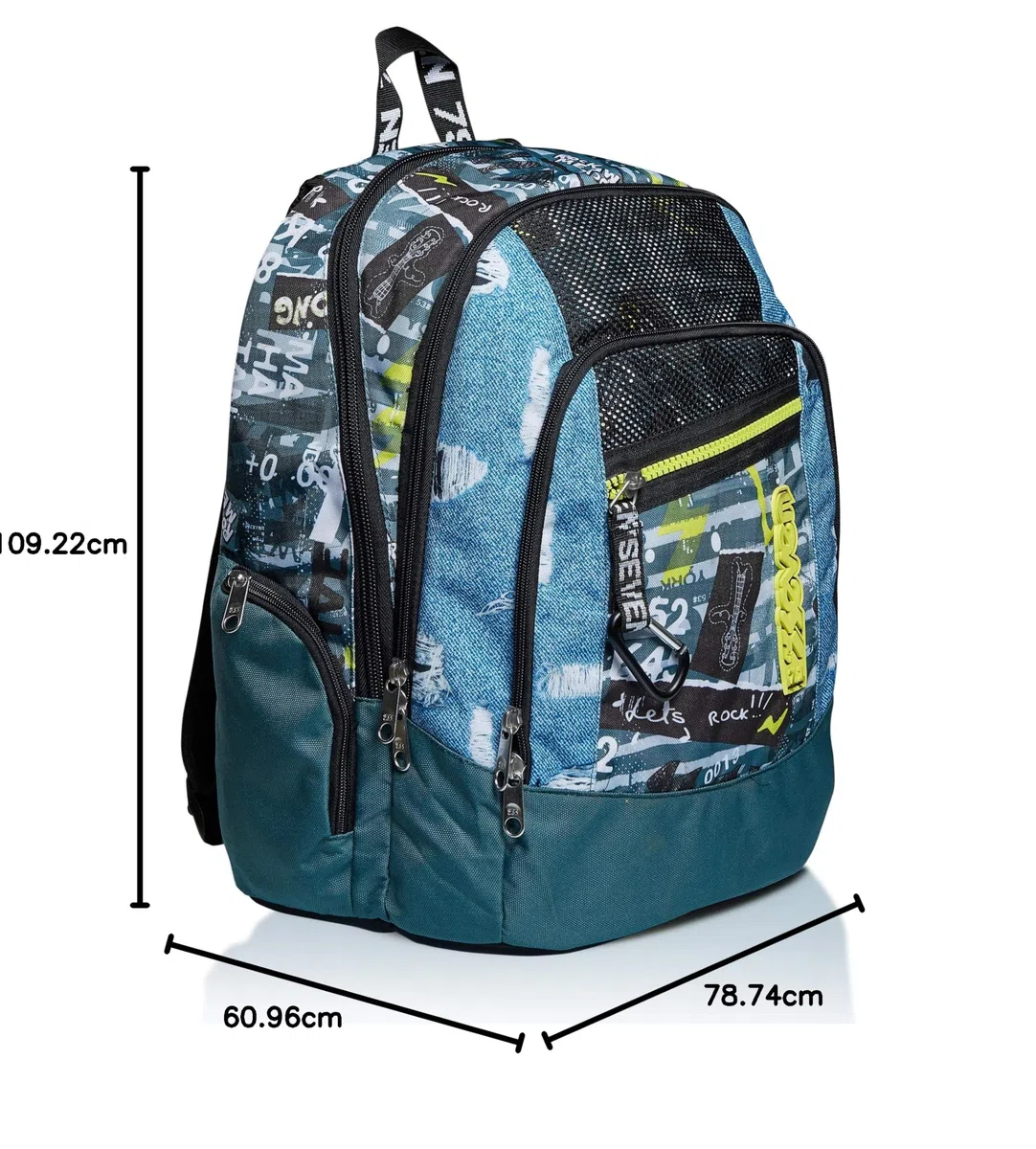 Seven Mochila Doble Compartimiento ADVANCED SELFIE REMOTE CONTROLL YOU ROCK, Abyss - Mochila Escolar, Escuola Primaria, Secundaria, Colegio para niñas, niños, hombres, mujeres y adolescentes