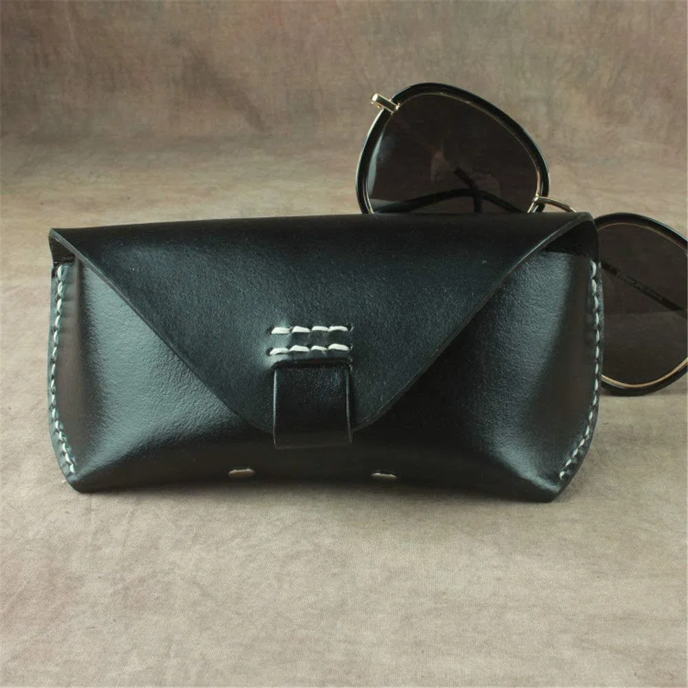 Casos de gafas portátiles Estuche de cuero vintage for gafas for sol