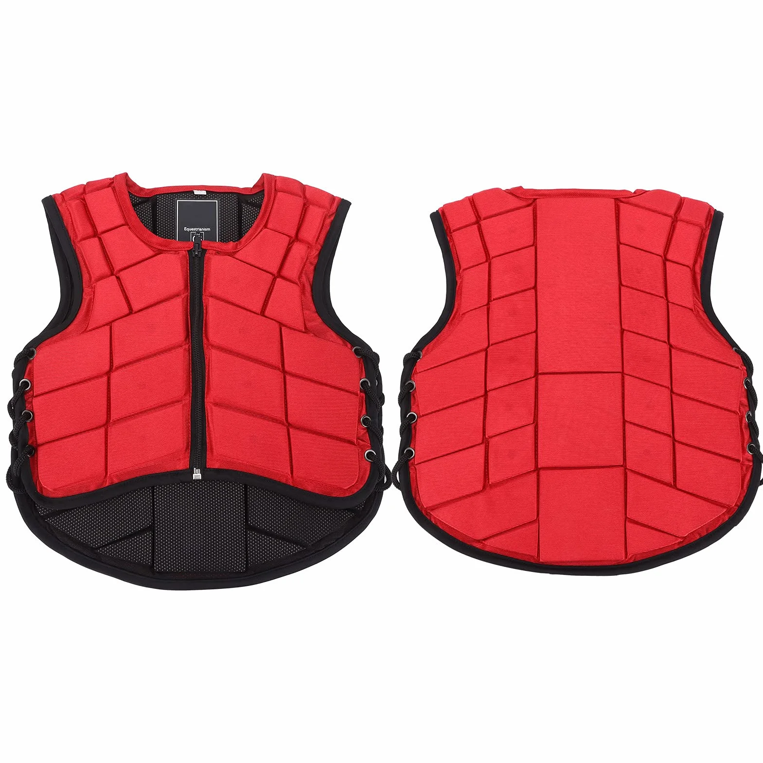 Chaleco Ecuestre de Nailon Rojo para Niños con Absorción de Impactos y Amortiguación para Protección de Equitación (CENTÍMETRO)