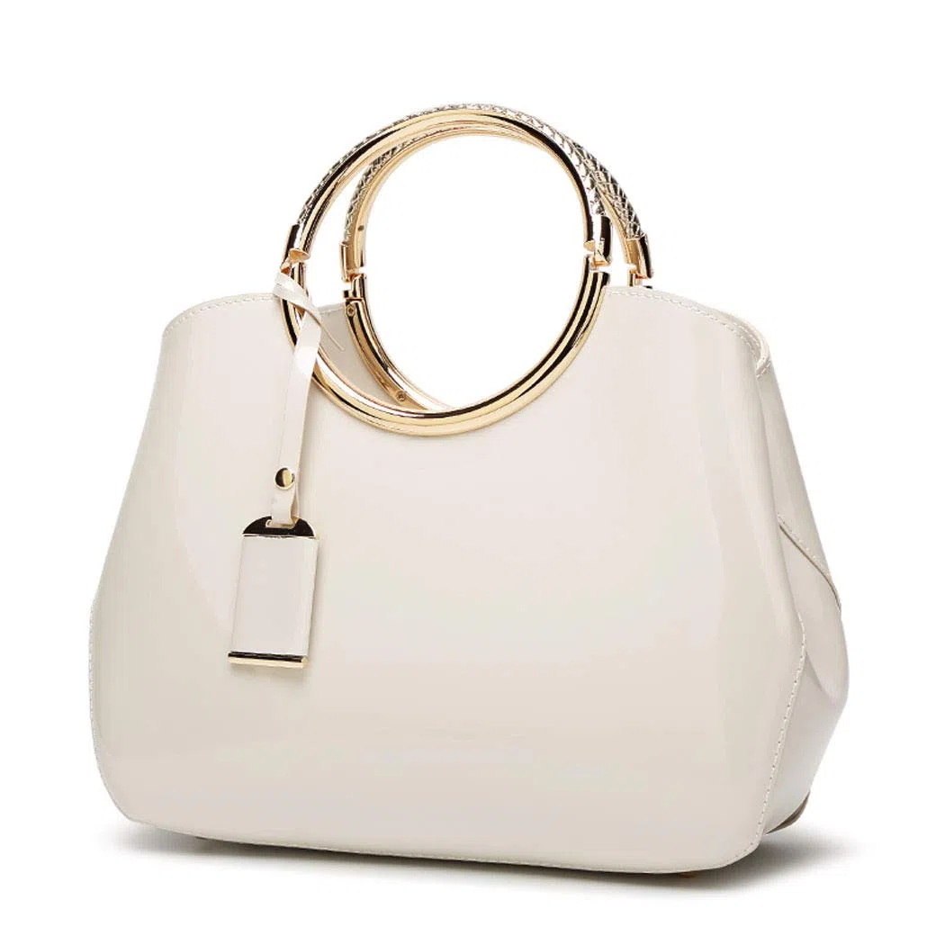 AINUOEY Mujer Bolsos de Mano Casual Bandolera Marca Mediano Totes Antirrobo Hombro Italianos PU Cuero 76609 1 Piezas Piszkosfehér