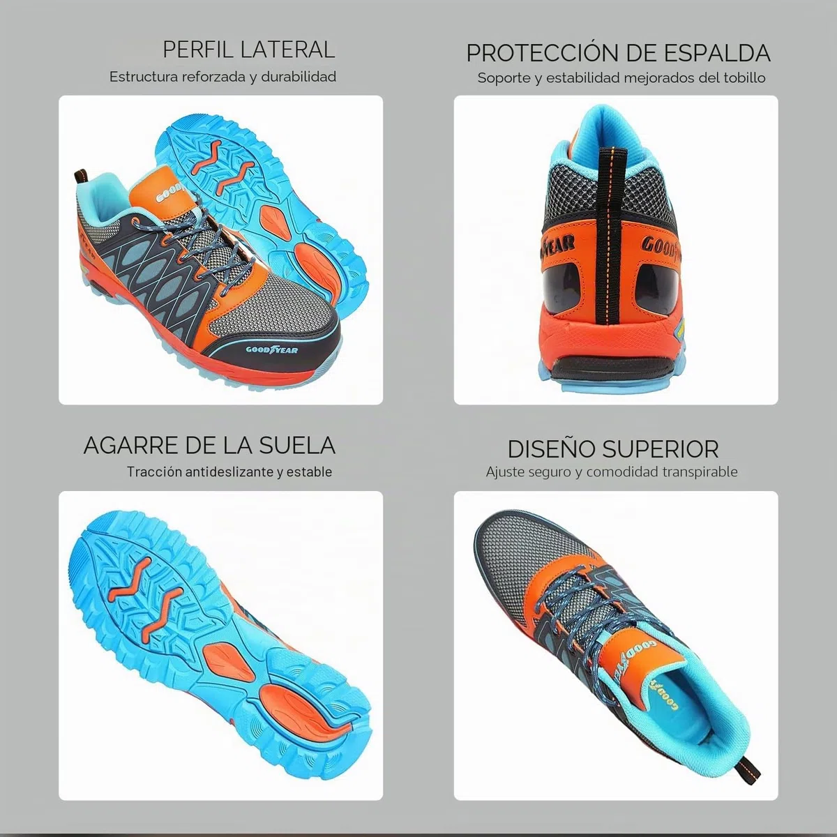 Goodyear Workwear GYSHU1583 S1P/SRA/HRO - Zapatillas de seguridad para el trabajo, ligeras, no metálicas, puntera y entresuela Composite