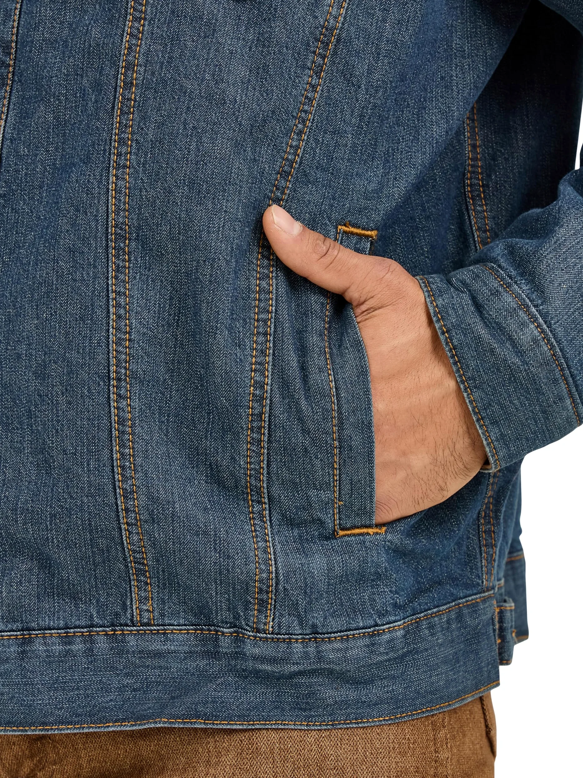 Wrangler Chaqueta vaquera con forro occidental para hombre, Denim/Blanket, X-Large