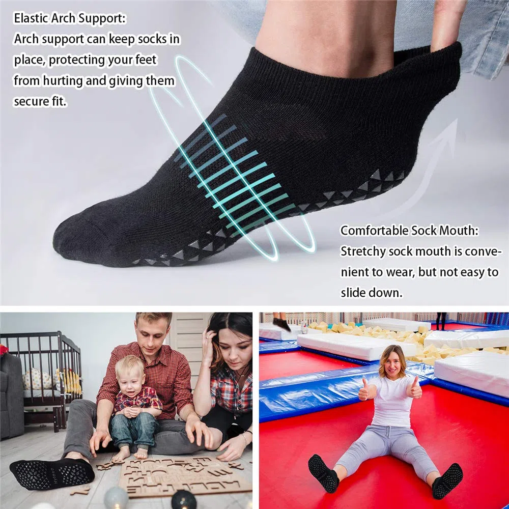 Hylaea Calcetines antideslizantes unisexo con suela de goma para pilates, yoga, la casa, diabéticos | algodón, tobillo, dar un paseo en casa