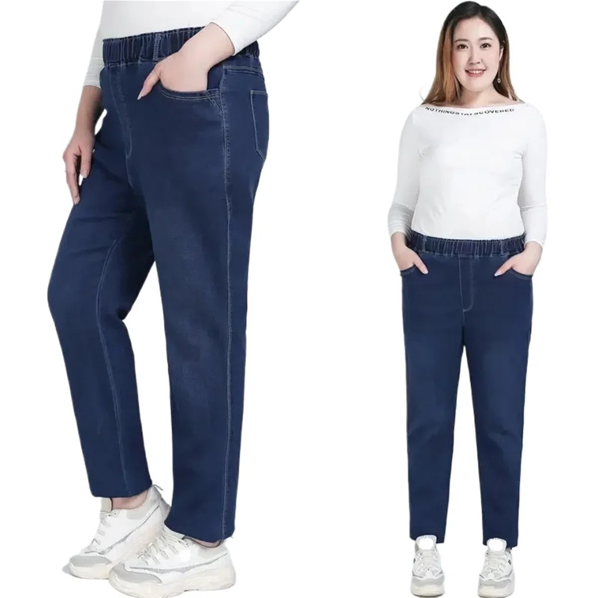 Jeans Mujer Pantalones Vaqueros elásticos Negros for Mujer, Talla 9XL, Holgados, de Talla Grande, for niña