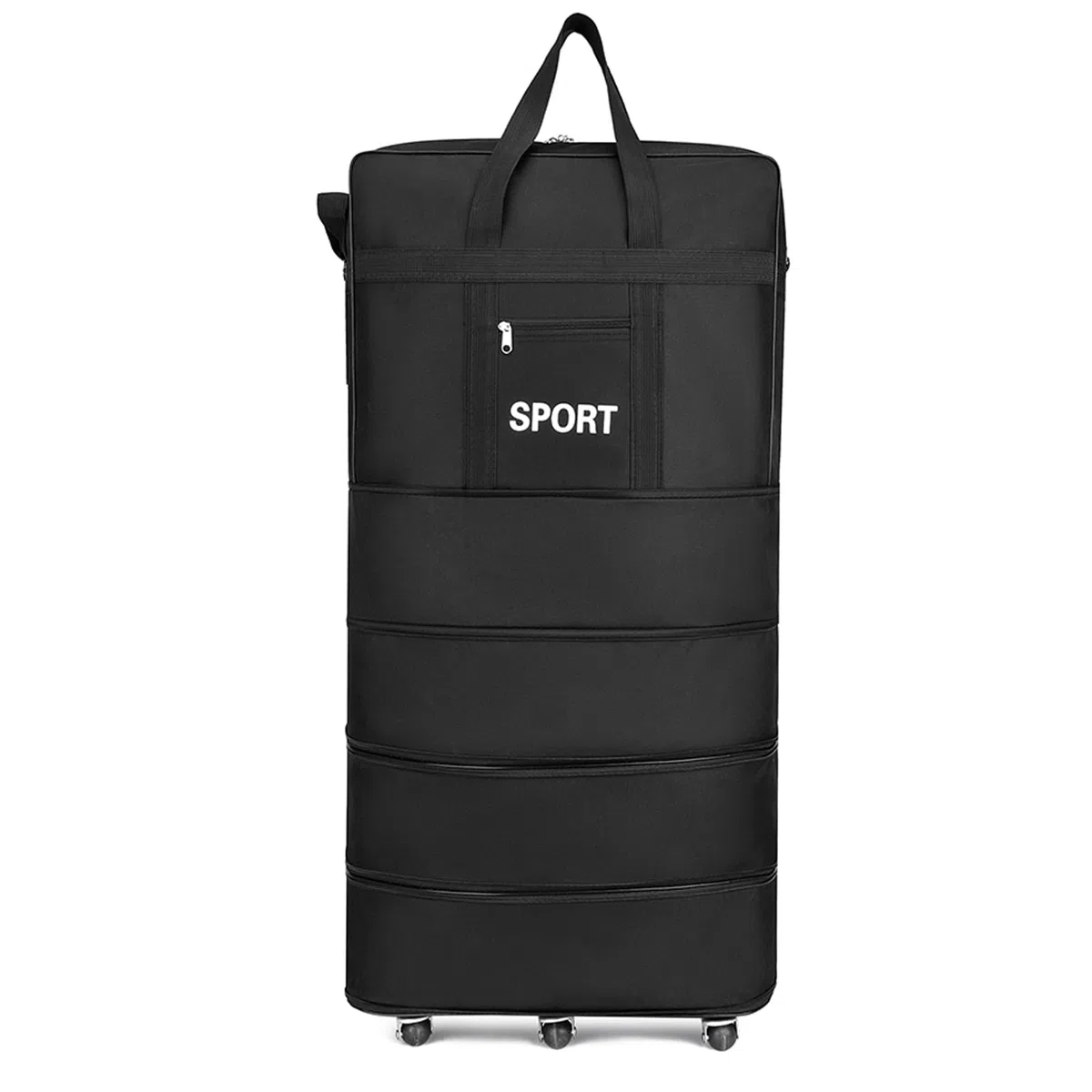 HUIOP Bolsa de maleta expandible plegable con ruedas para viajes, negocios, bolsa de maleta, Black, 31inch