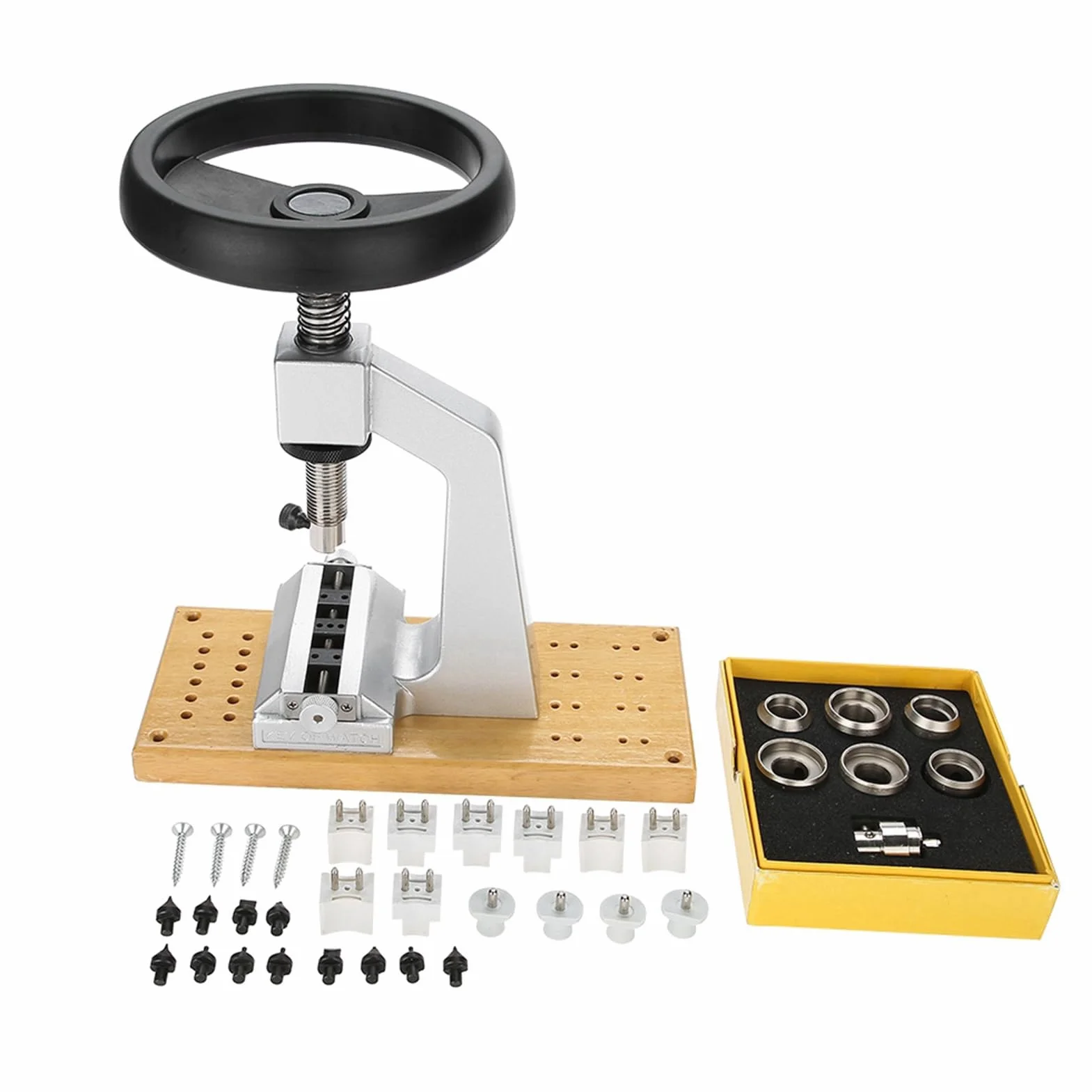 GLOGLOW Herramientas y Kits de Reparación Abridor de Espalda con 6 Troqueles Soporte Ajustable y Tornillo de Banco para Reparación de Ostras Impermeables Cajas Atornilladas Abridor de Cajas de Reloj