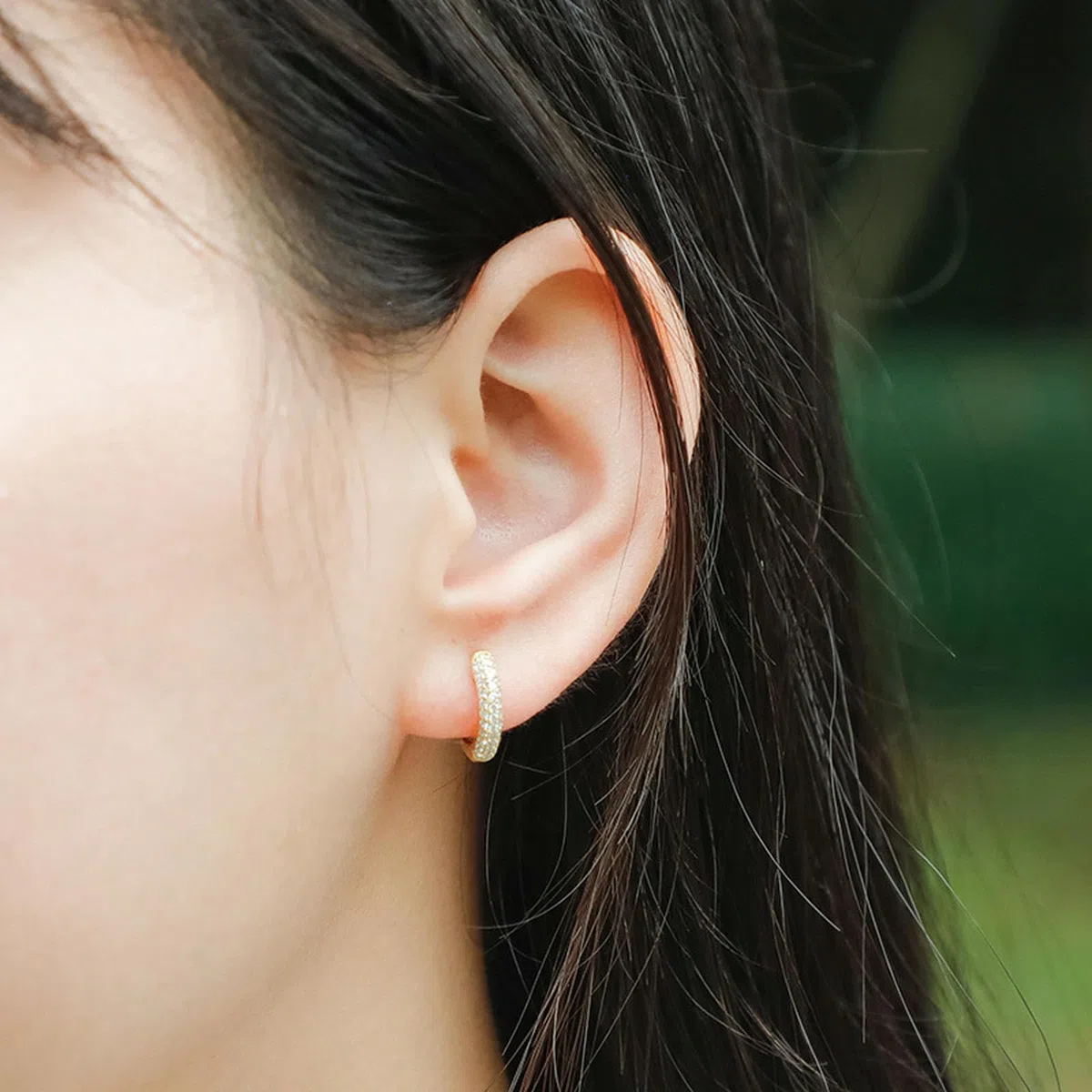 HMJGDHX Pendientes de aro de Plata de Ley con circonita Redonda Estilo Hip Hop, diseño Bling, círculo con bisagras para Regalos Unisex para Uso Diario