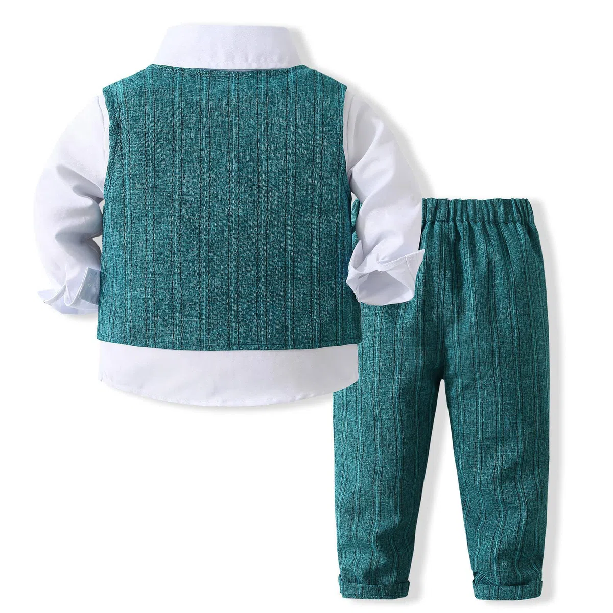 Conjunto de pantalones de corbata para niños, camiseta formal para niños