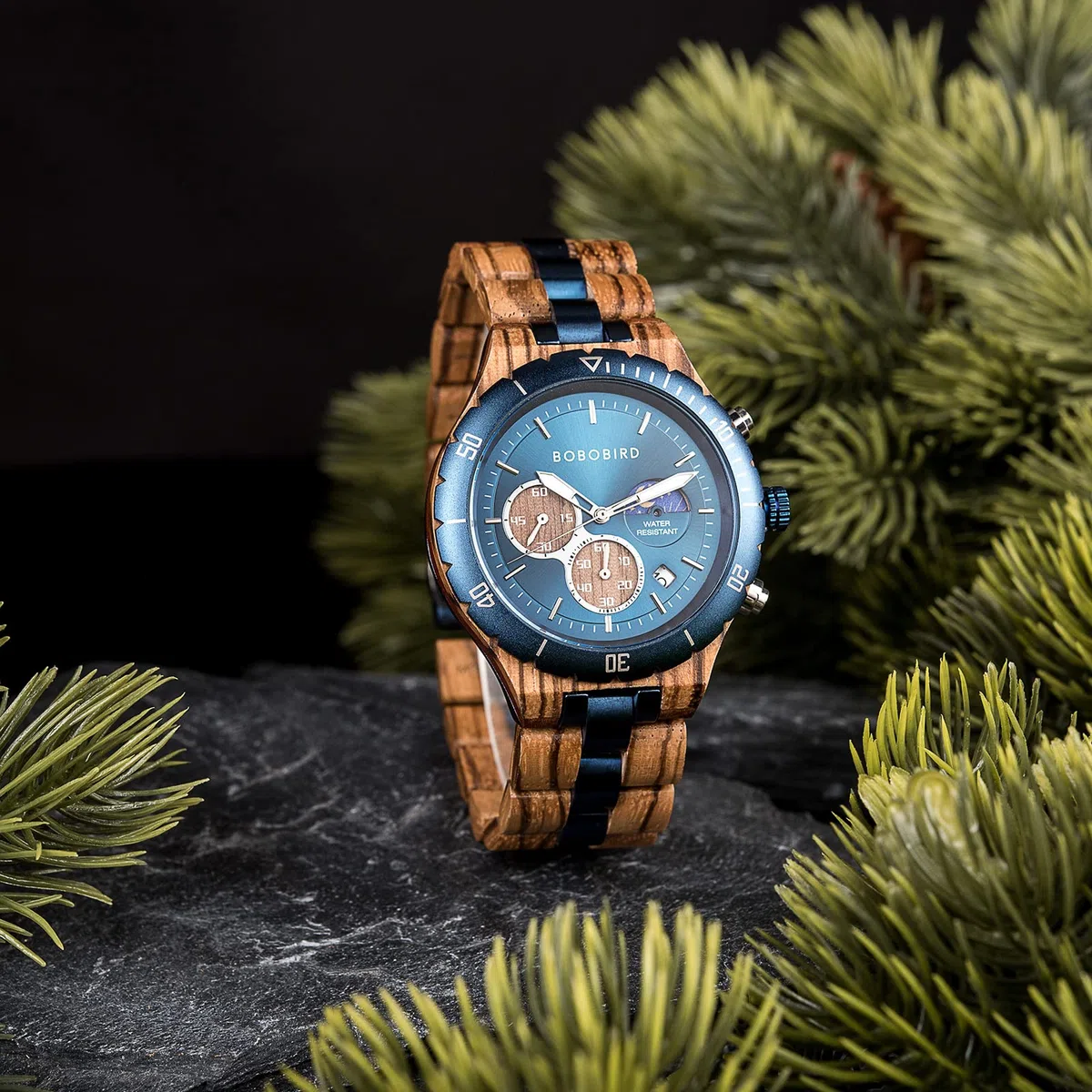 2win Relojes de madera grabados personalizados para hombre, reloj de moda multifunción para cumpleaños, aniversario, relojes de madera para marido, novio, papá, él, hijo, con caja de regalo, A-TO MY