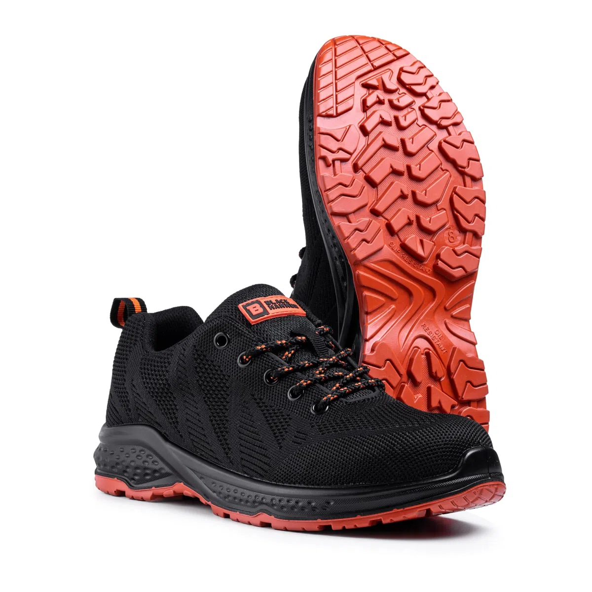 BLACK HAMMER Zapatos de Seguridad para Hombre Puntera de Acero S1P Resistente a los resbalones SRC Suela Intermedia de Acero Trabajo Transpirable Hiker 2292 Naranja (42 EU)