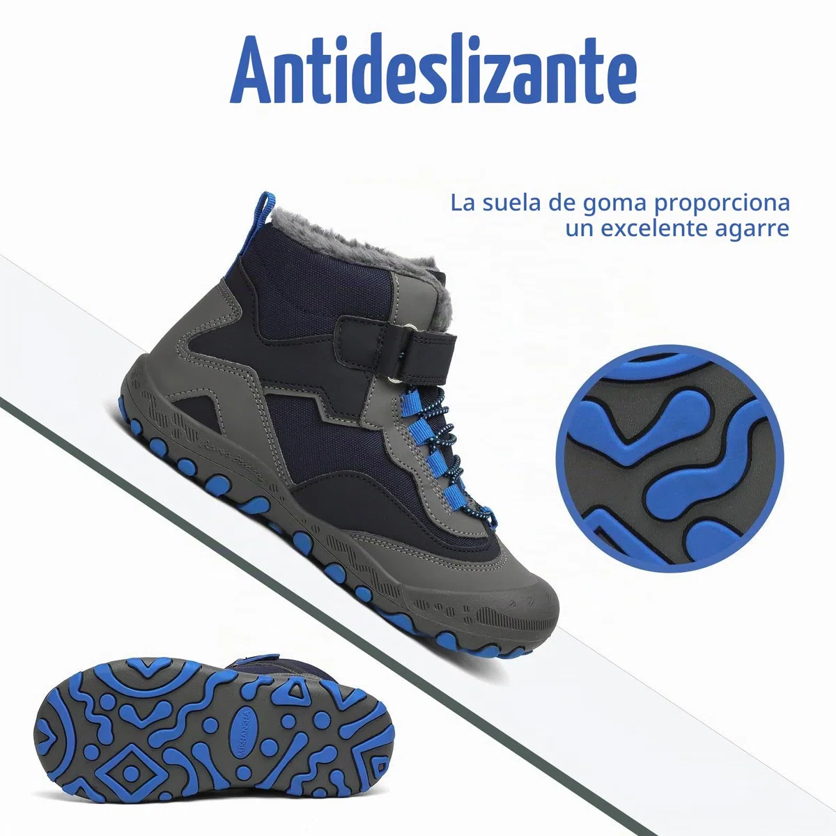 Mishansha Botas de Nieve Niño Botas Antideslizantes, Azul 31 | Forro cálido, cierre de autollenado, puntera reforzada, suela con dibujo, colegio, paseos, nieve