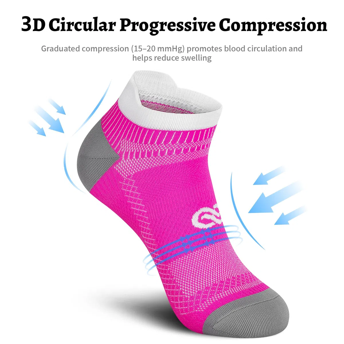 PAPLUS Calcetines de compresión de tobillo para hombres y mujeres, 2/4/6 pares, calcetines de compresión de corte bajo para correr con soporte de tobillo