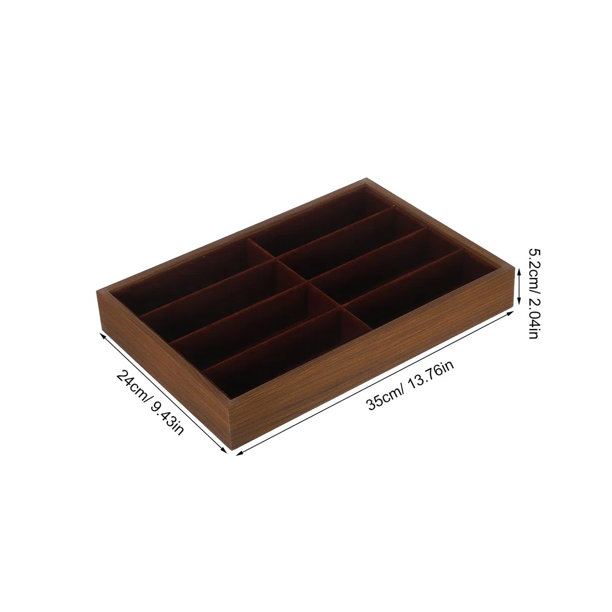 Uonlytech Organizador de Gafas de Madera: Caja de 8 Rejillas para Gafas, Bandeja para Guardar de Sol, Vitrina para Relojes y Joyas.